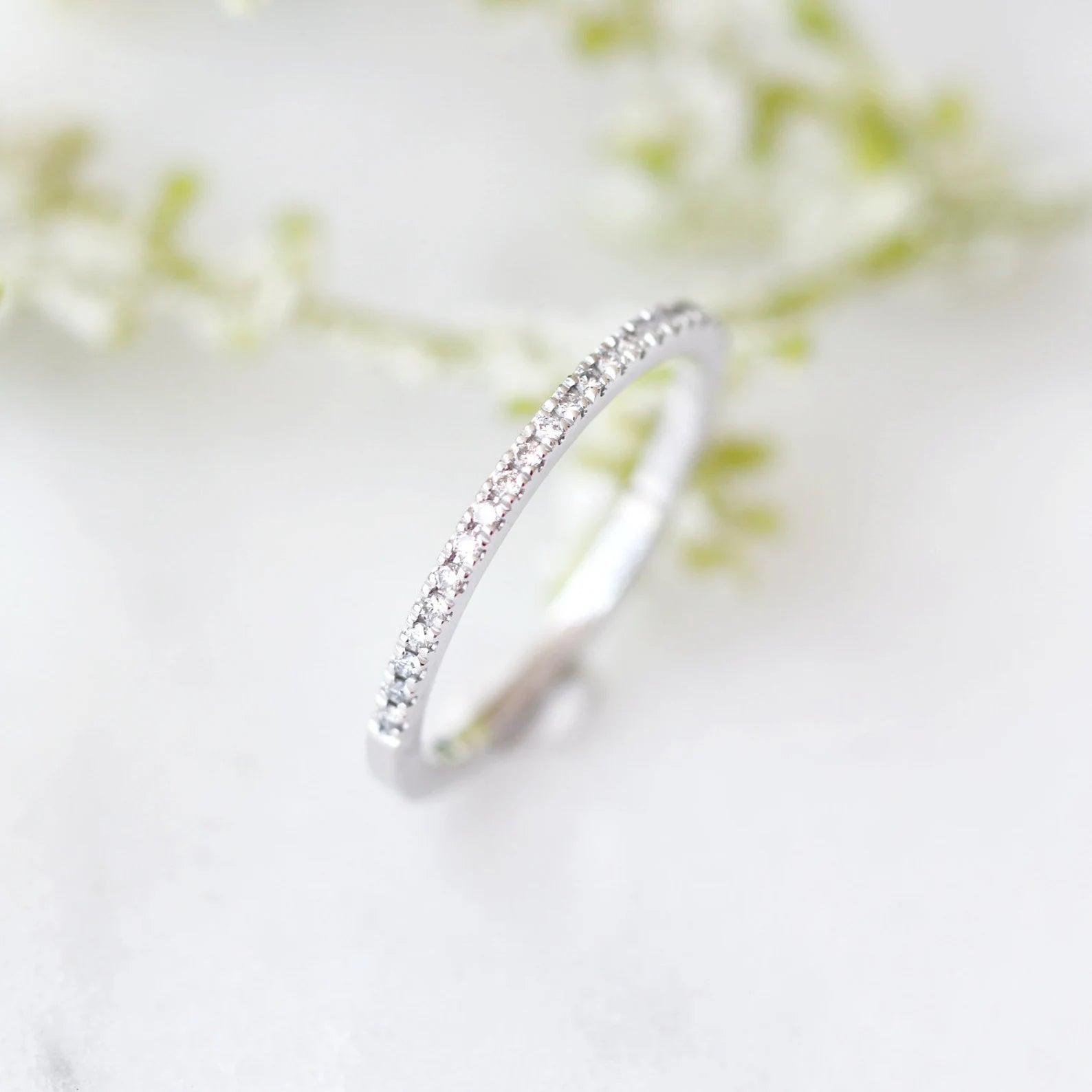1.5MM Petite Natural Diamond or Moissanite Wedding Band - 10K, 14K, 18K White Gold - Perfect for Engagement Rings, Anniversary Gifts & Bridal Jewelry