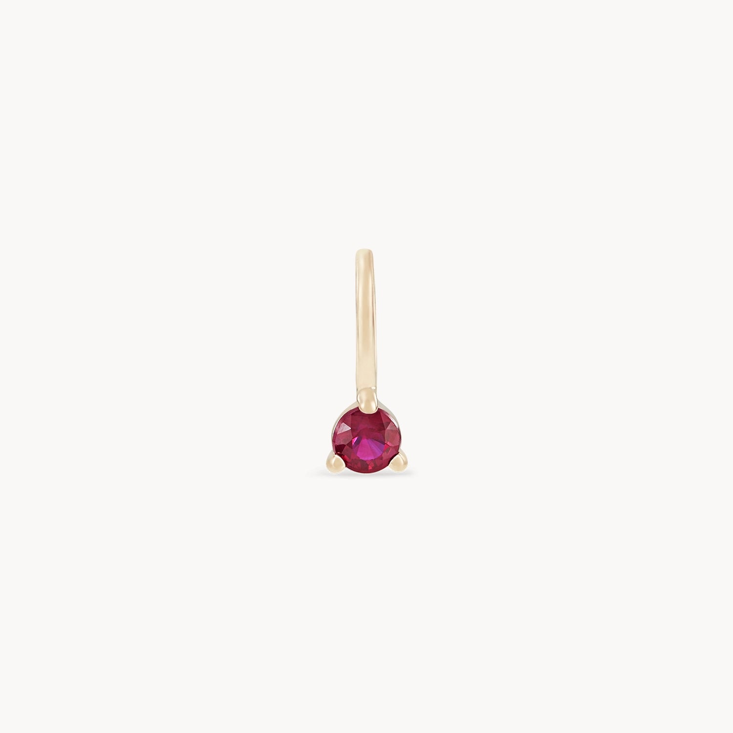 10K Yellow Gold Ruby Charm - July Birthstone Jewelry for Necklace & Bracelet - Perfect Gift for Birthdays & Anniversaries