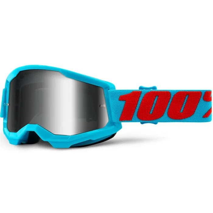 100% Strata 2 MX Goggles with Mirror Lens - Dirt Bike Motocross Goggles for Off-Road Racing & Outdoor Sports