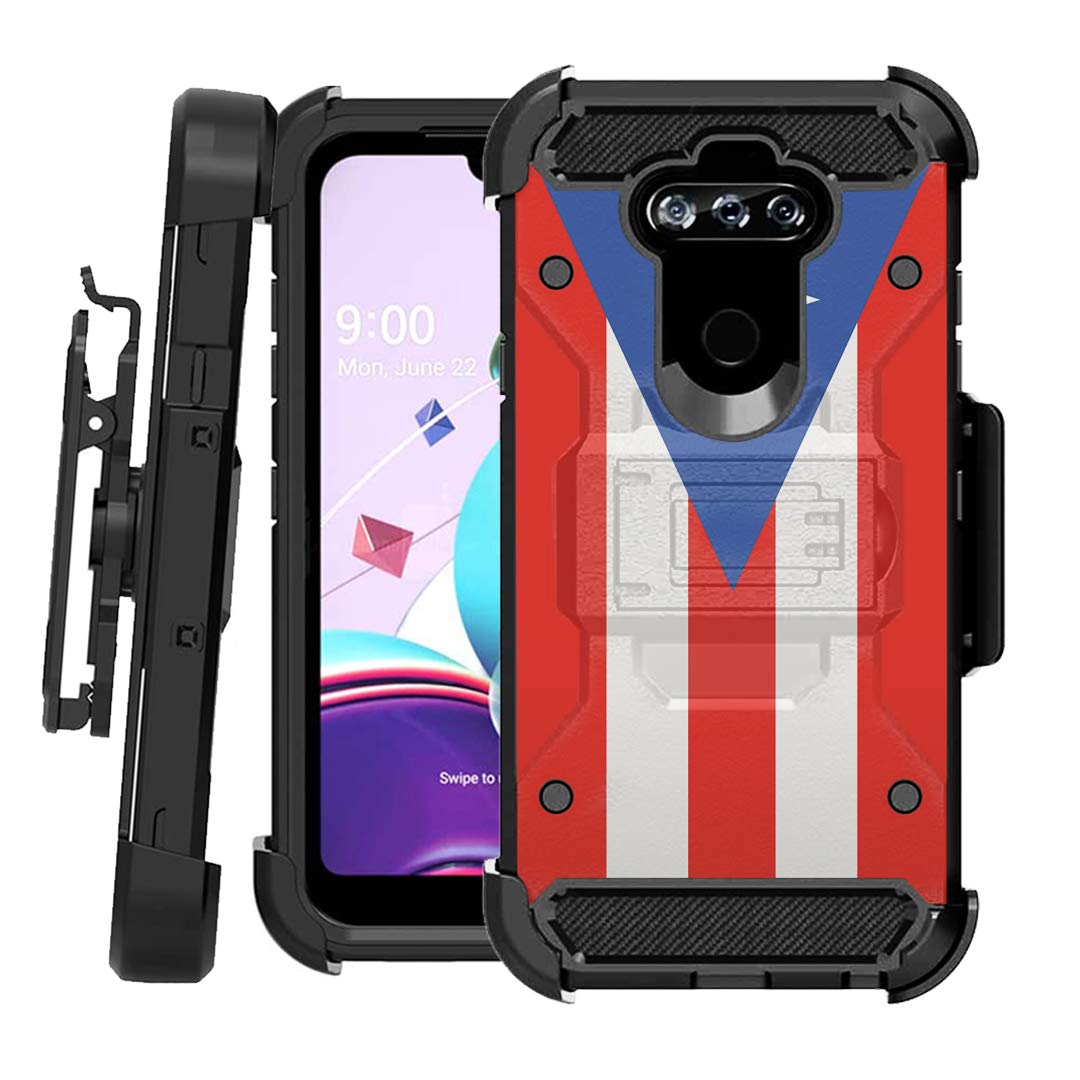 Ohiya Rugged Case for LG K31 - Heavy Duty Kickstand Cover with Belt Clip | Perfect for Outdoor & Work Use