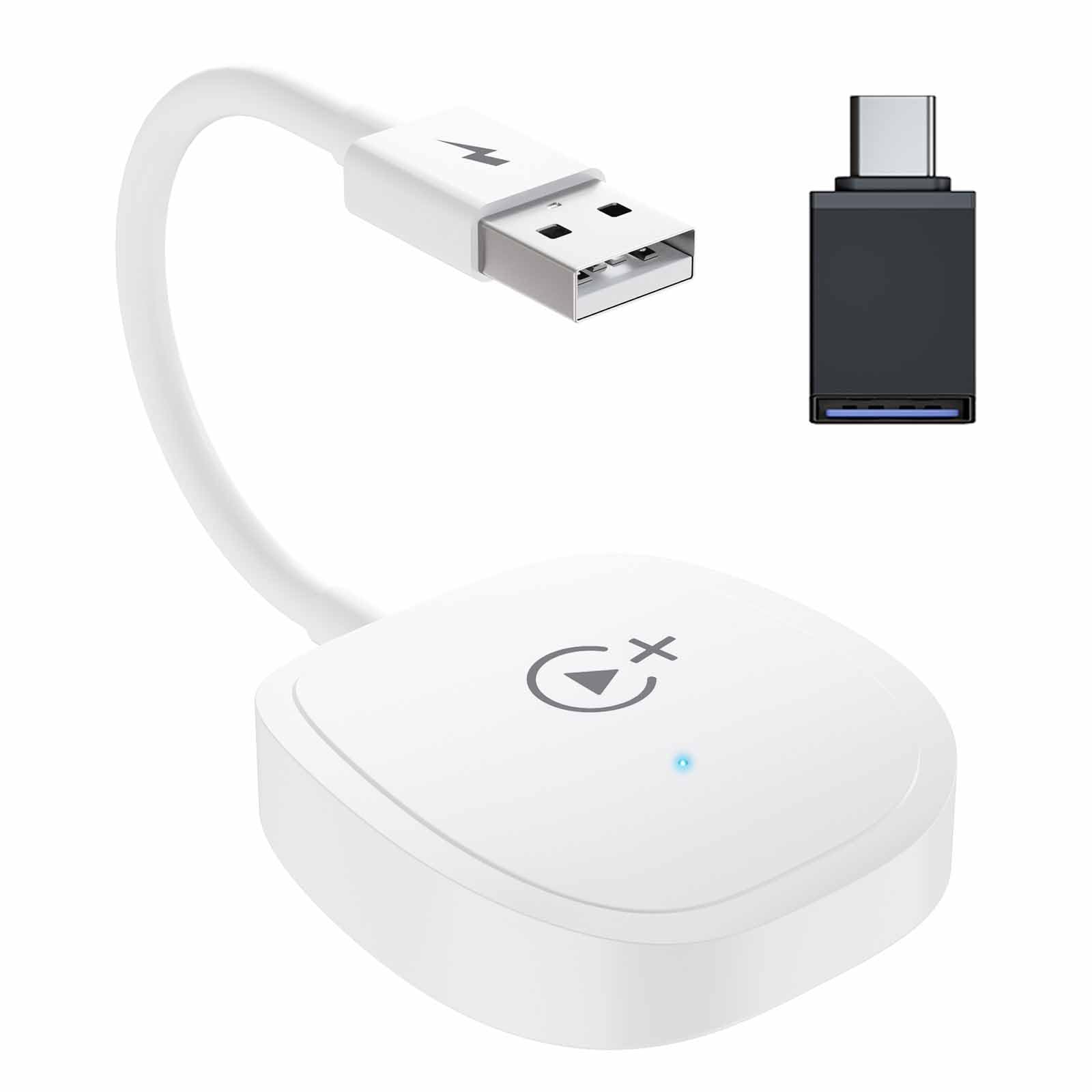 Wireless CarPlay Adapter for iPhone - Seamless Auto Connect, Zero Delay, Compatible with All OEM Wired CarPlay Cars (White) | Enjoy YouTube, Netflix & TikTok on Your Car Screen for Safer Driving & Entertainment