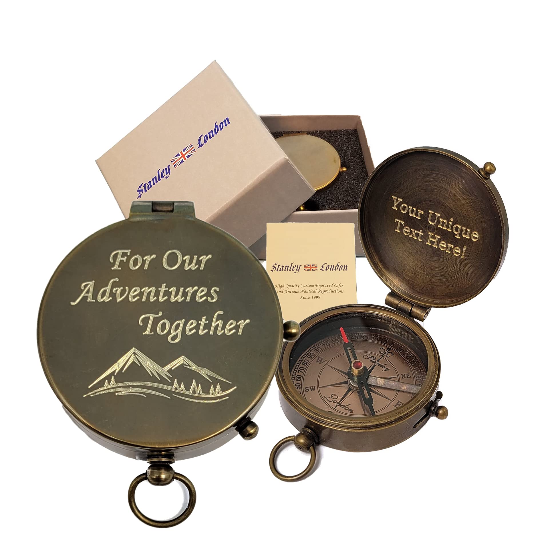 Personalized Engraved Anniversary Compass Gift for Husband, Boyfriend, Groom, Fiancé - Romantic Wedding Gift for Wife, Girlfriend, Bride | Perfect for Travel Lovers, Couples & Adventure Enthusiasts