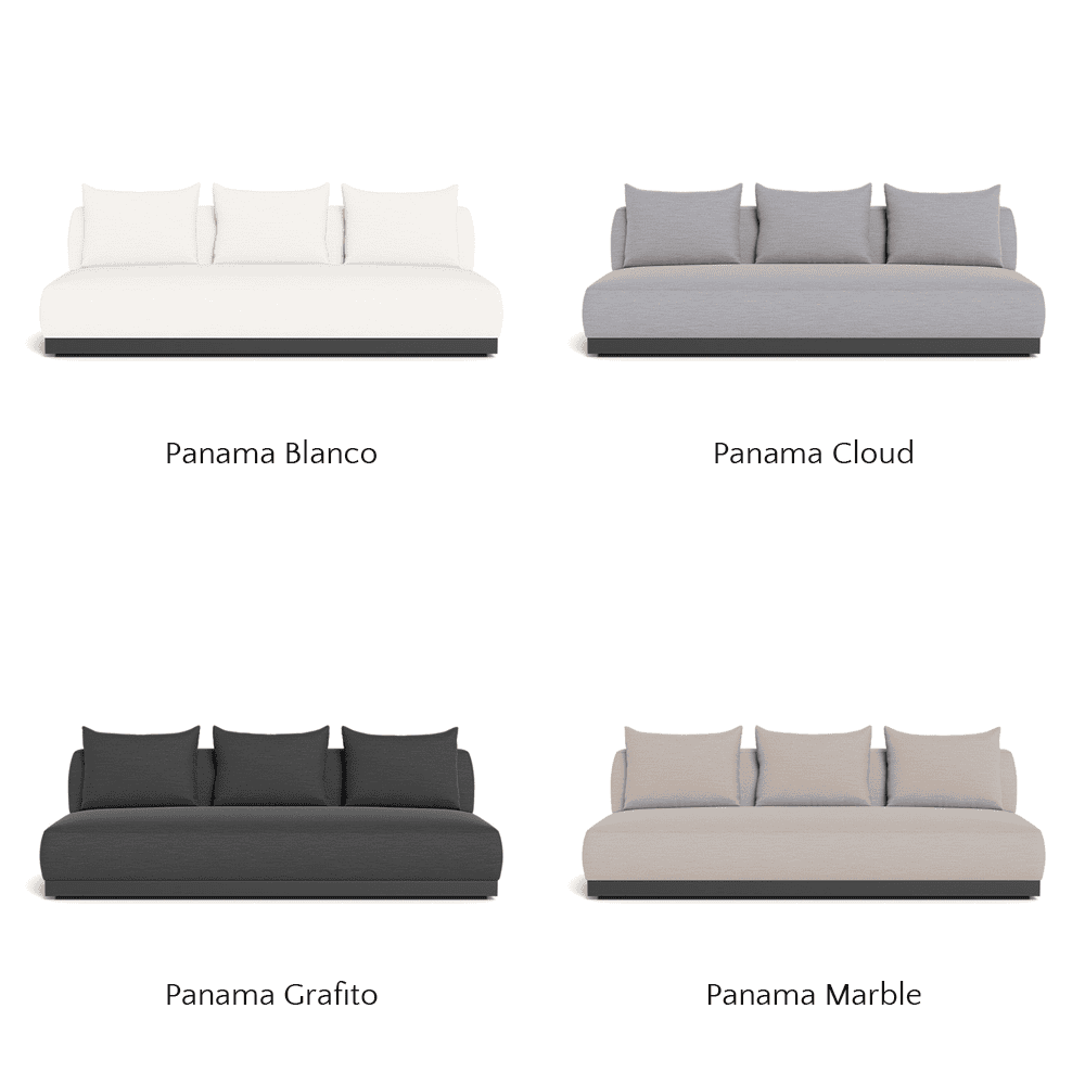 Amalfi Outdoor 3-Seat Armless Sectional Sofa Set - Waterproof Patio Furniture for Backyard, Poolside & Garden Relaxation