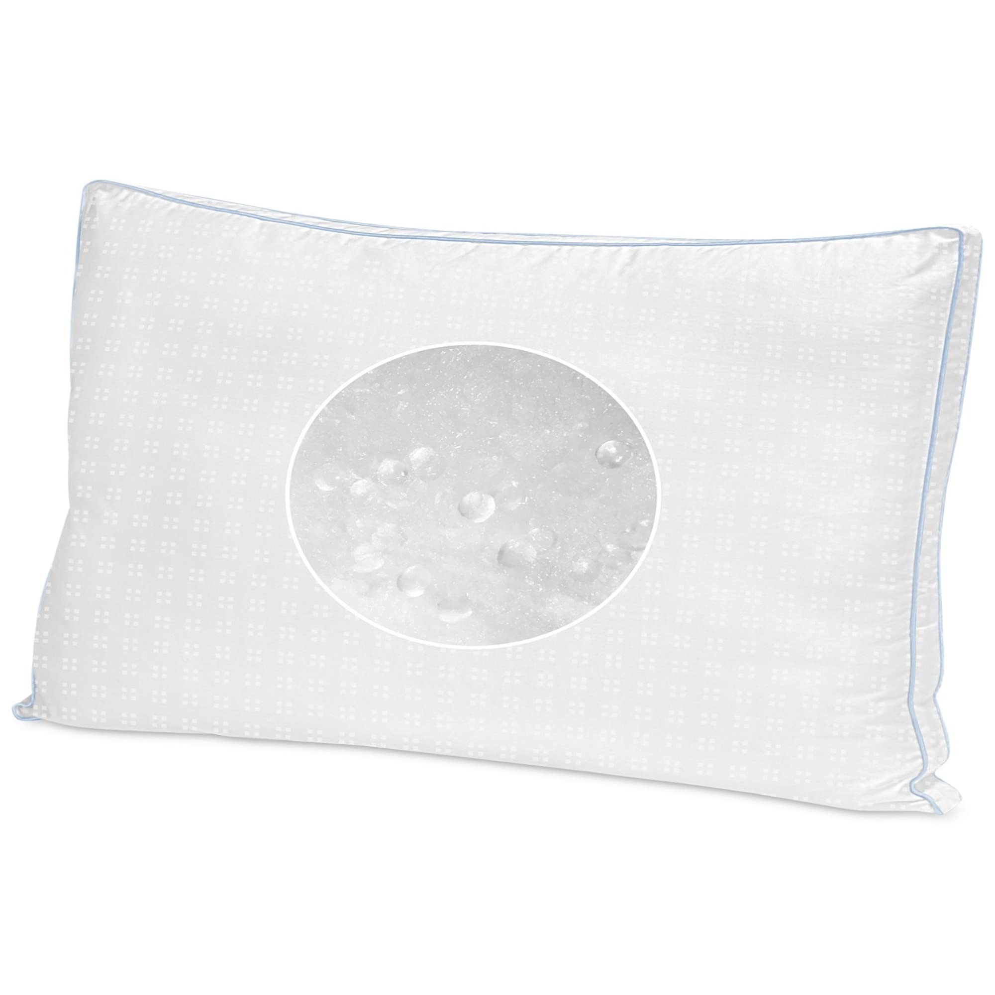 CoolFusion Blended Fiber & Gel Beads Firm Pillow - Jumbo Size White | Pressure Relief & Temperature Regulation for Side Sleepers | Perfect for Hot Sleepers & Neck Pain Relief