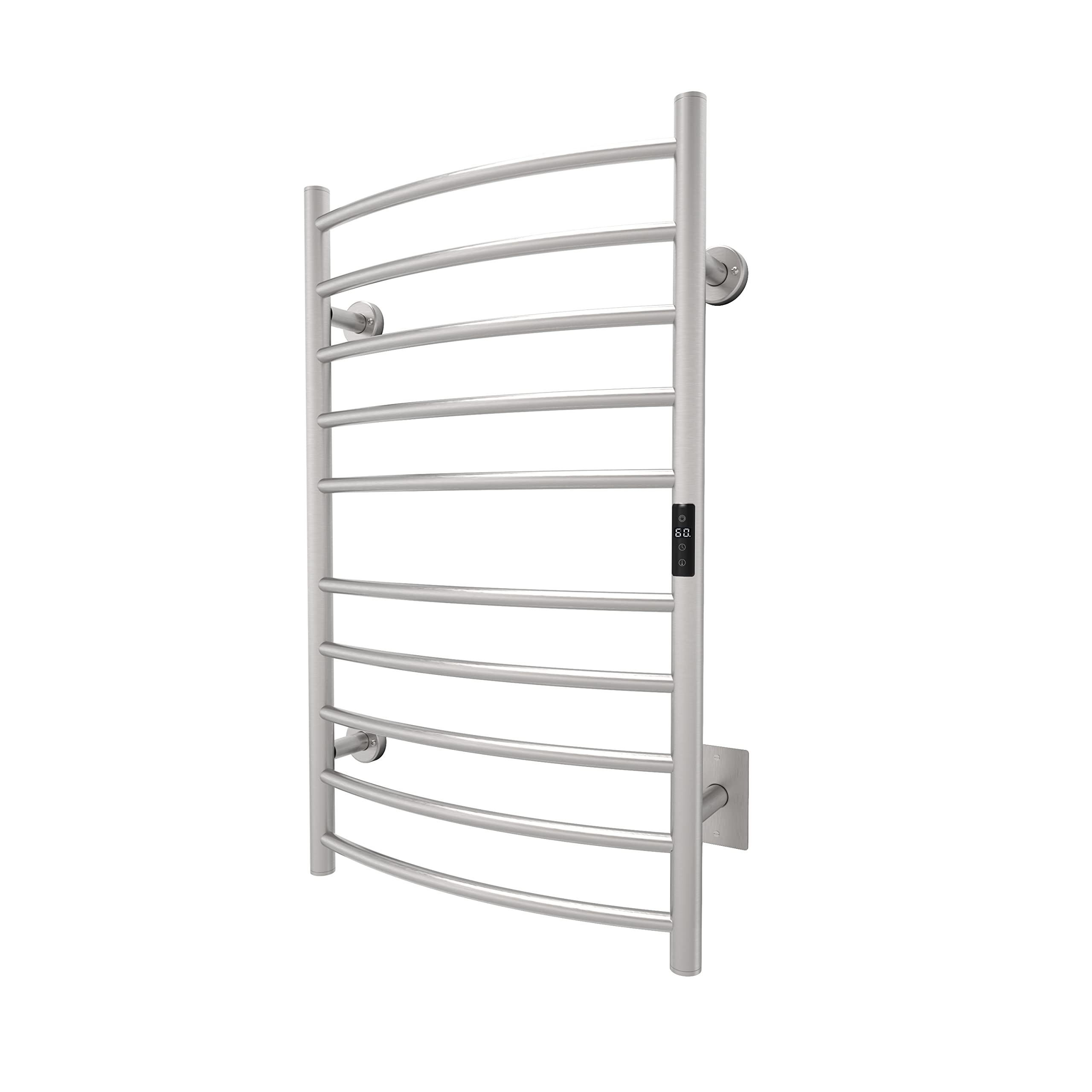 Odass Premium Towel Warmer with Built-in Timer & LED Indicators - Adjustable Temperature 86°F to 140°F - Wall Mounted 10-Curved Bar Design - Perfect for Bathrooms, Spas & Luxury Home Use