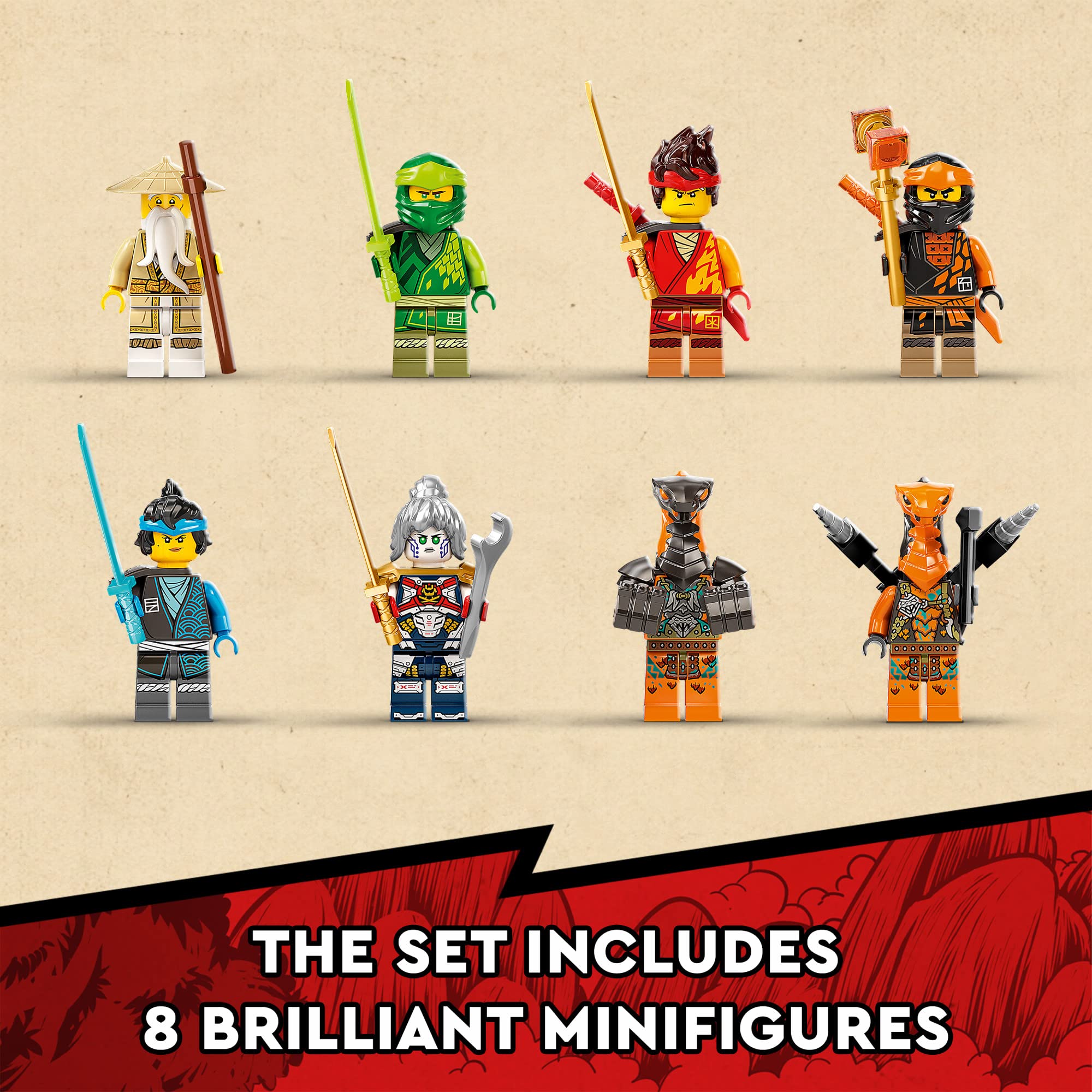 LEGO NINJAGO Ninja Dojo Temple 71767 Building Set - 8 Minifigures & Toy Snake - Spinjitzu Masters Toy for Kids - Collectible Mission Banner Series - Creative Pretend Play & Battle Scenes for Boys & Girls Ages 8+