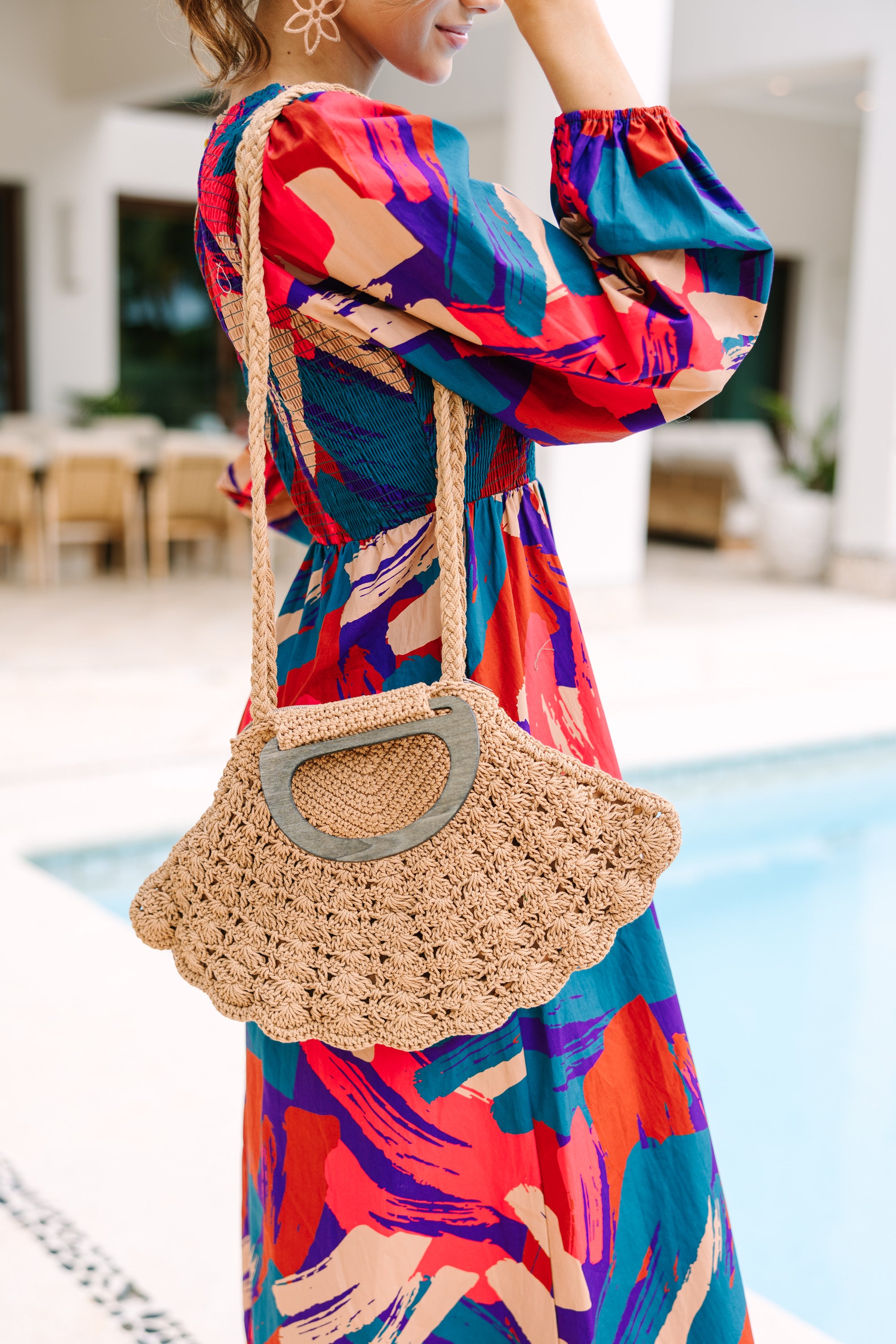Stylish Taupe Braided Purse for Women - Perfect for Beach, Vacation, and Everyday Use