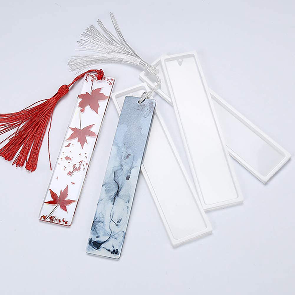 DIY Silicone Bookmark Molds for Epoxy Resin Jewelry - Rectangle Pendant & Cake Decorating Molds - Perfect for Handmade Accessories, Chocolate & Jelly Making - Craft Supplies for Home Decor & Gift Ideas