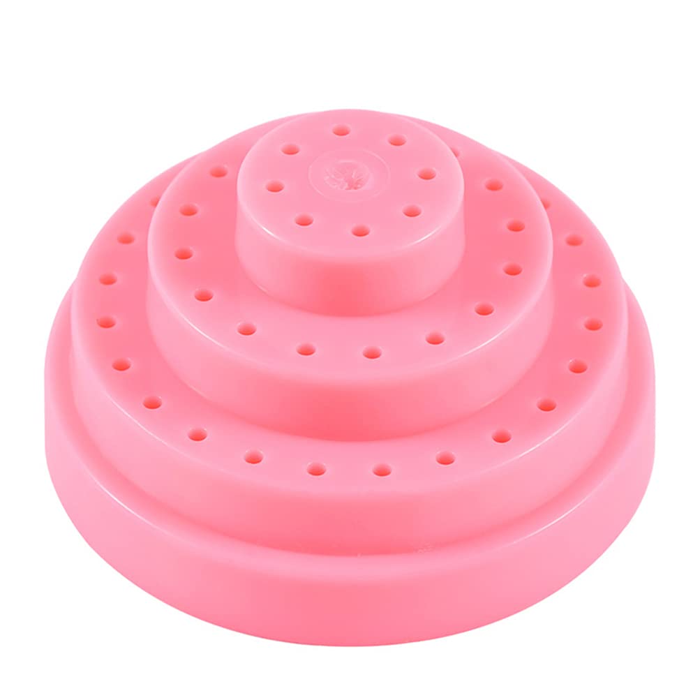 48-Slot Nail Drill Bit Holder Stand - Pink & Multicolor Manicure Organizer Box for Storage & Display | Perfect for Salon, Nail Techs & DIY Nail Art at Home