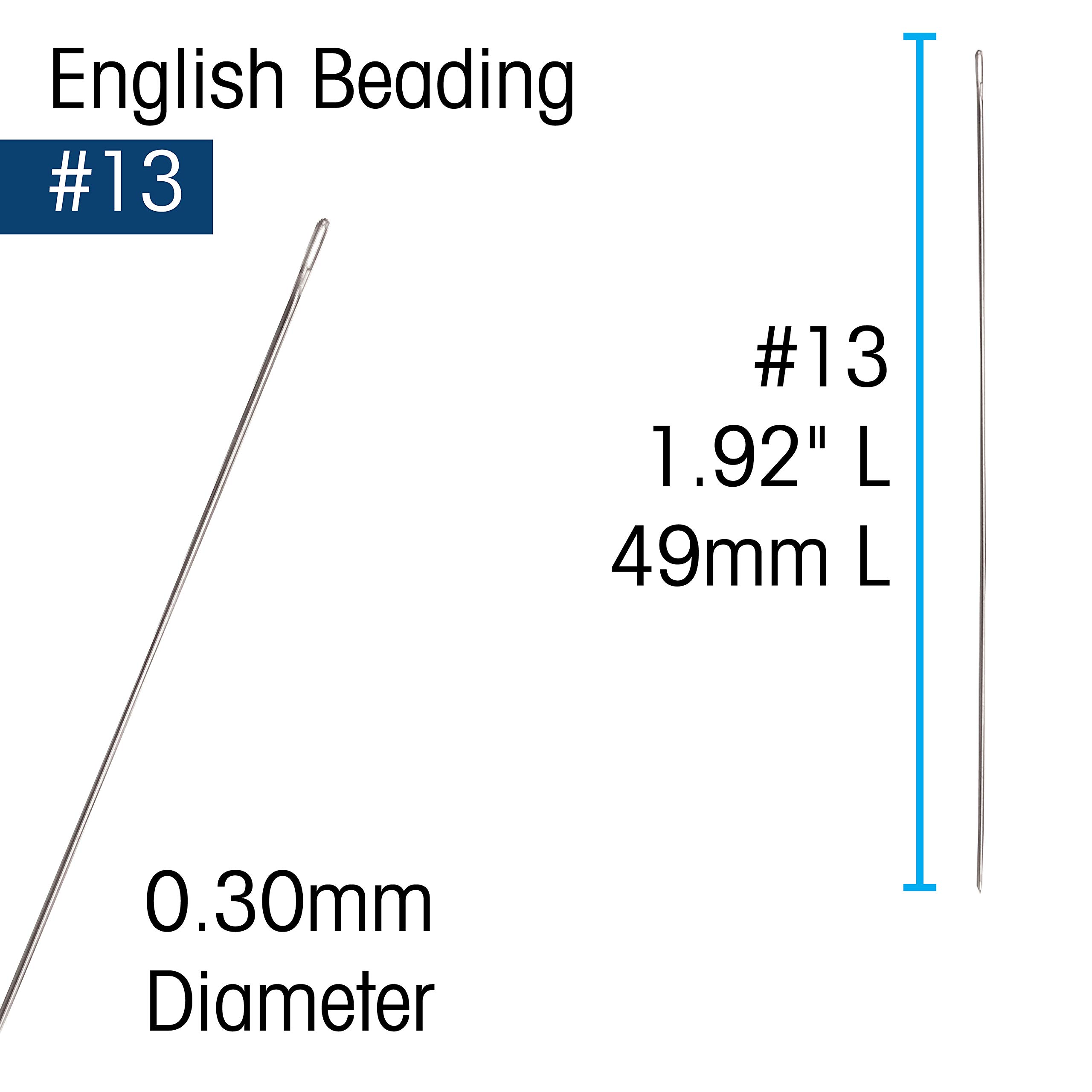 The Beadsmith #13 Beading Needles - Premium Quality Beading Needles for Jewelry Making, Cross Stitch, and Embroidery | Perfect for DIY Crafts and Handmade Accessories