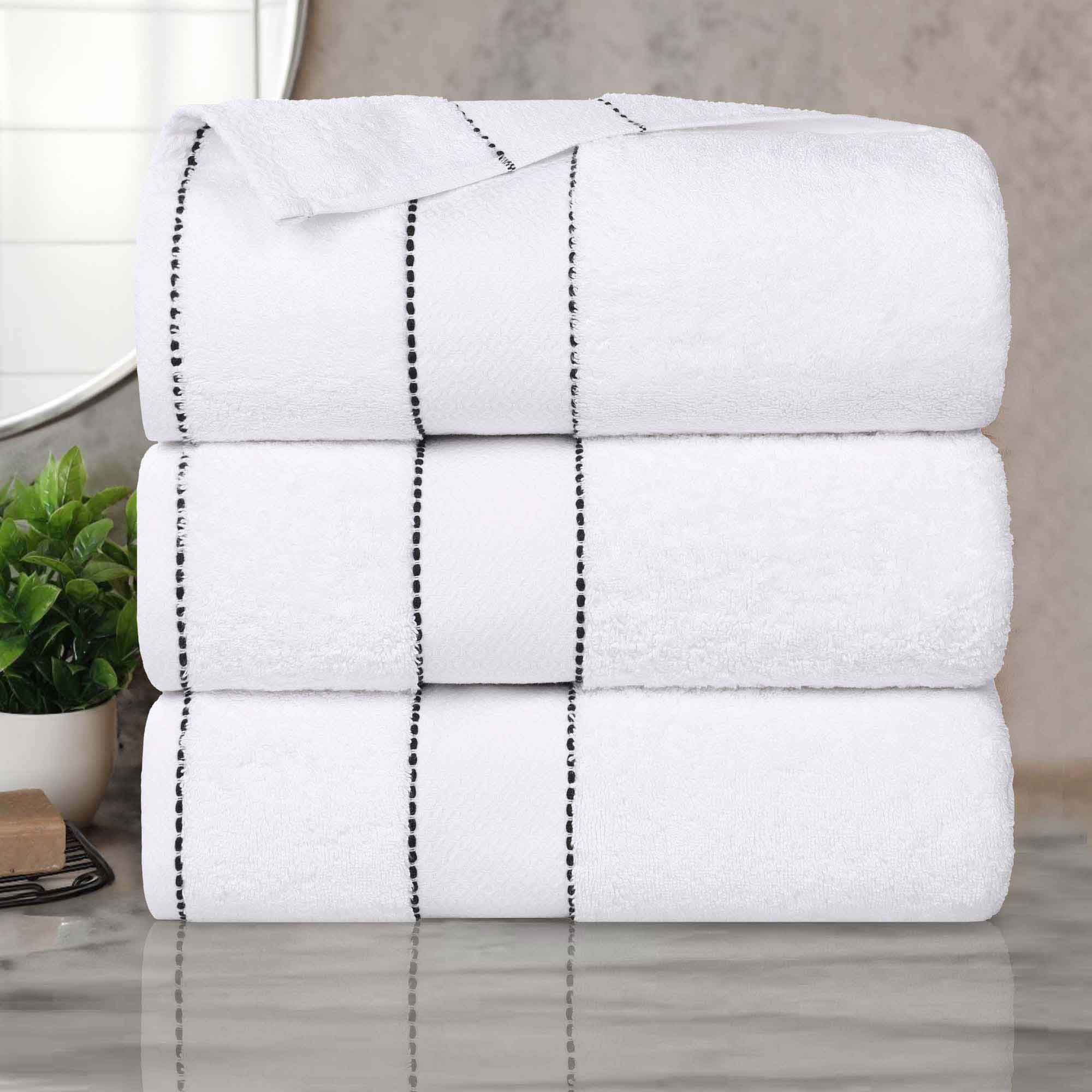 Premium Egyptian Giza Cotton Bath Towel Set of 3 - Ultra Soft & Highly Absorbent - Luxury Spa & Bathroom Essentials for Home & Hotel Use
