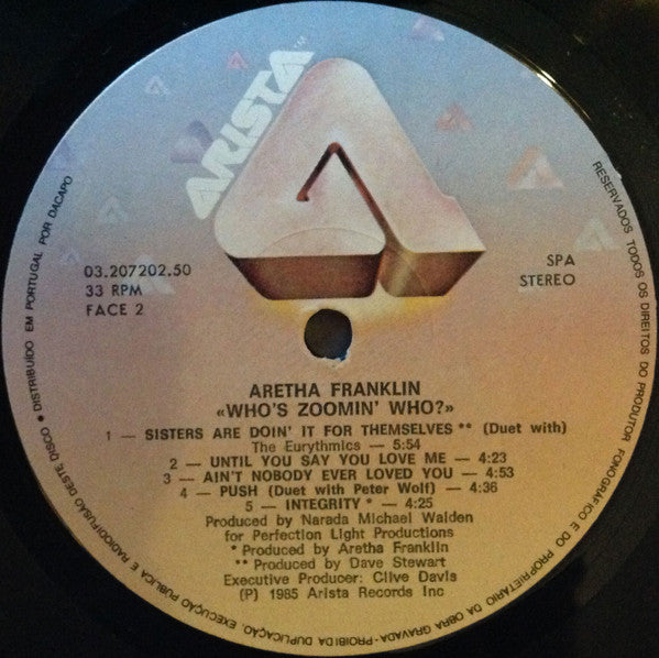 Aretha Franklin - Who's Zoomin' Who? Vinyl LP Album (NM/Mint Condition) - Perfect for Record Collectors & Soul Music Lovers