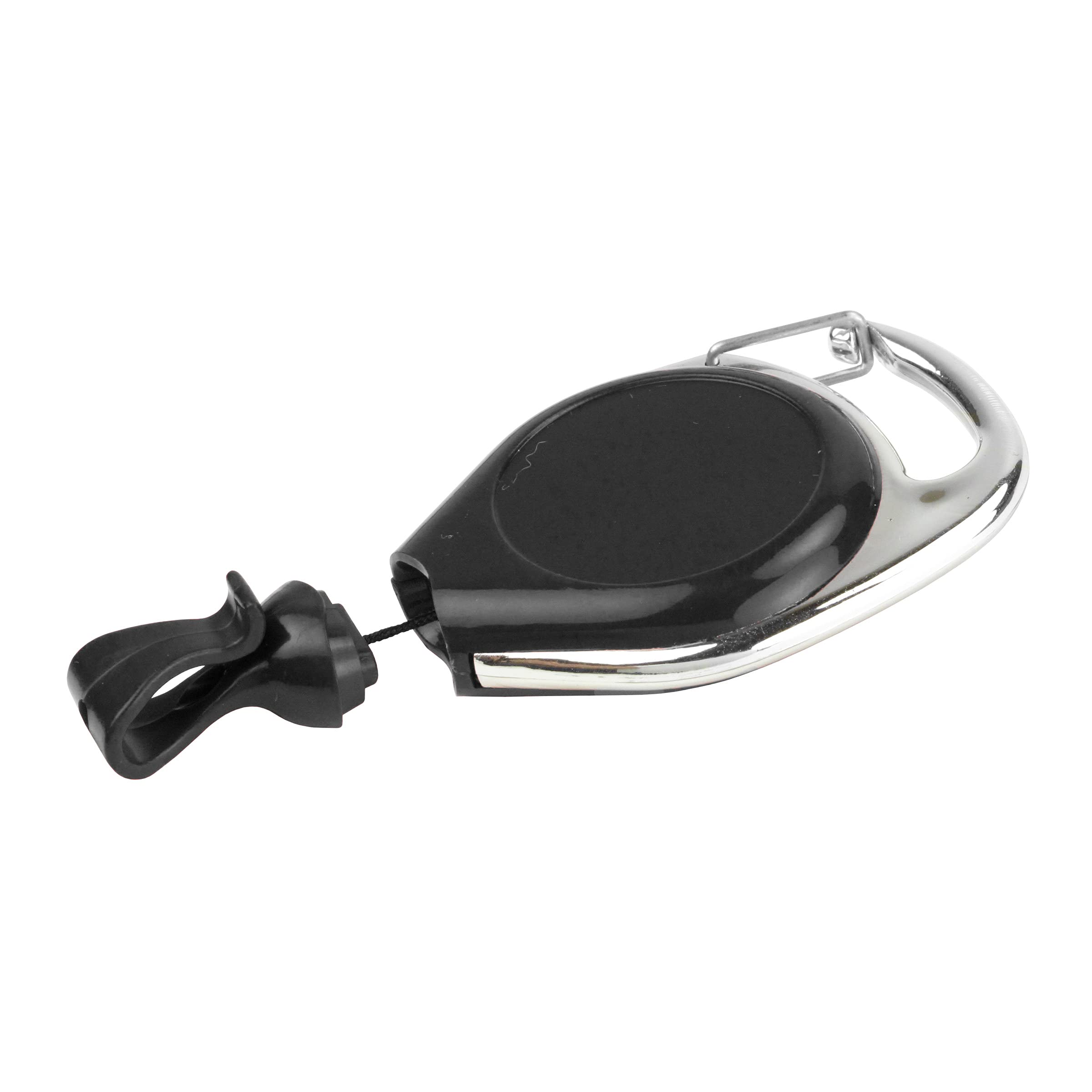 Black Proreel Retractable Badge Reel with Carabiner Clip & Anti-Twist Card Holder - Perfect for Nurses, Teachers, and Office Professionals