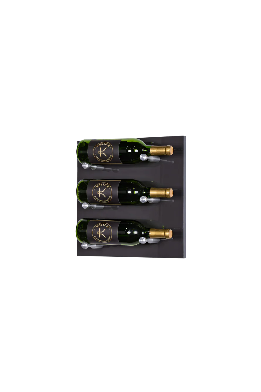 Kessick Wine as Art 14x14 High Gloss Panel Wine Rack - Modern Wall Mounted Wine Storage for Kitchen, Dining Room & Home Bar Decor
