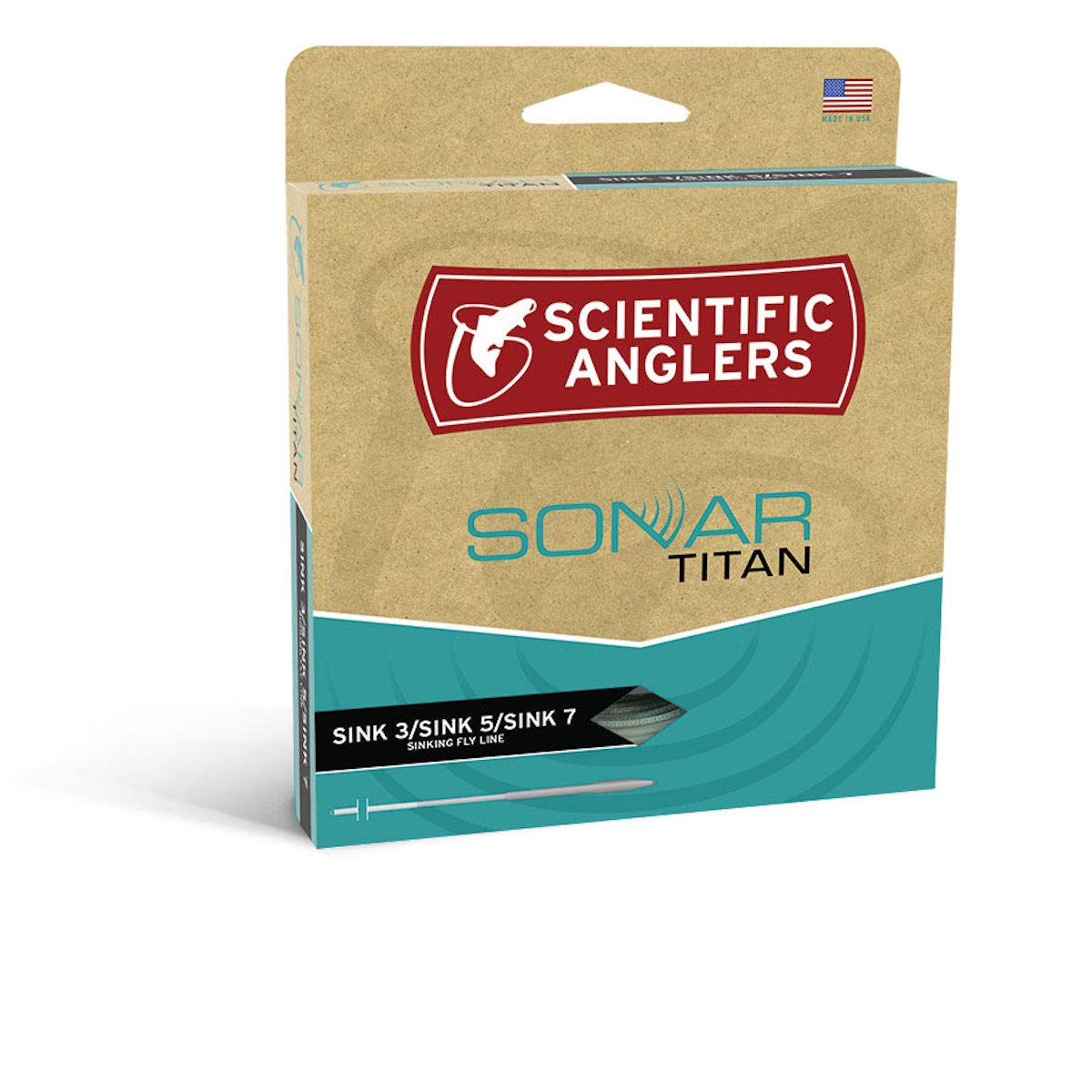 Scientific Anglers Sonar Titan 3D Full Sink Fly Line - 3/5/7 Weight for Trout, Bass & Saltwater Fishing - Perfect for Deep Water & Fast Currents
