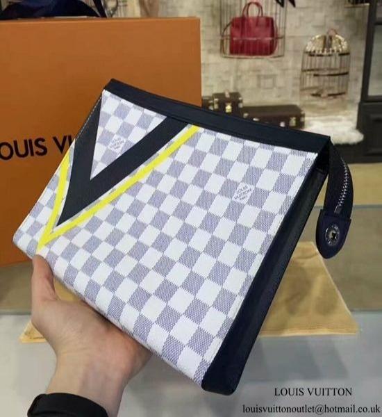 Louis Vuitton Pochette Voyage MM Handbag - Damier Azur Canvas Crossbody Bag for Women | Perfect for Travel, Shopping & Everyday Use
