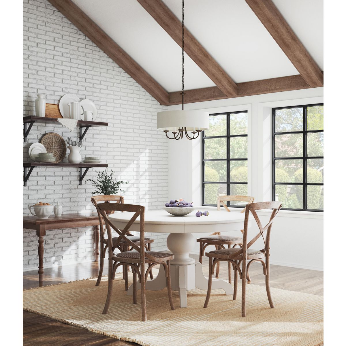 5-Light Drum Shade Chandelier - Modern Ceiling Lighting Fixture for Dining Room, Bedroom & Living Room