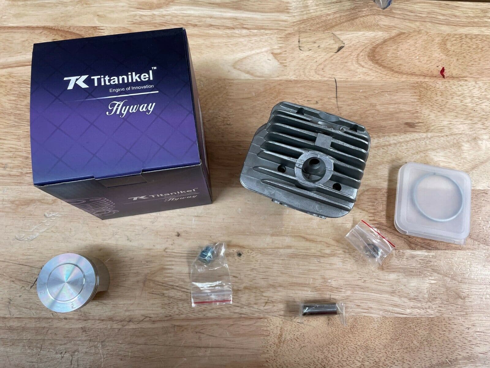 Hyway Titanikel Pop Up Cylinder Piston Kit 046 (52mm) for Wagners - High Performance Engine Upgrade for Motorcycles & ATVs