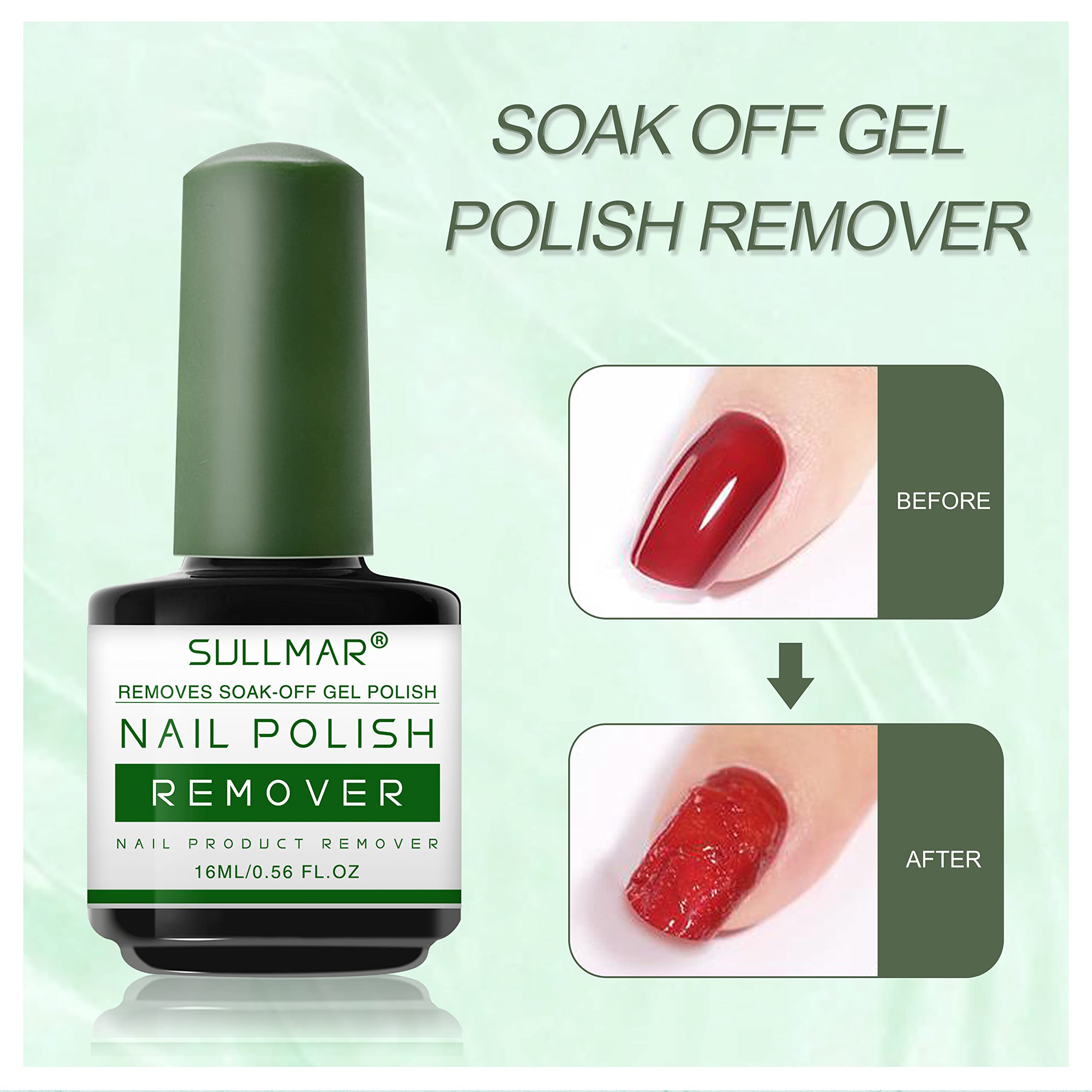 Fast-Acting Gel Nail Polish Remover - Works in 1-3 Minutes | 16ml Professional Strength Gel Nail Polish Remover for Salon & Home Use | Gentle Yet Effective for Gel & Regular Polish Removal