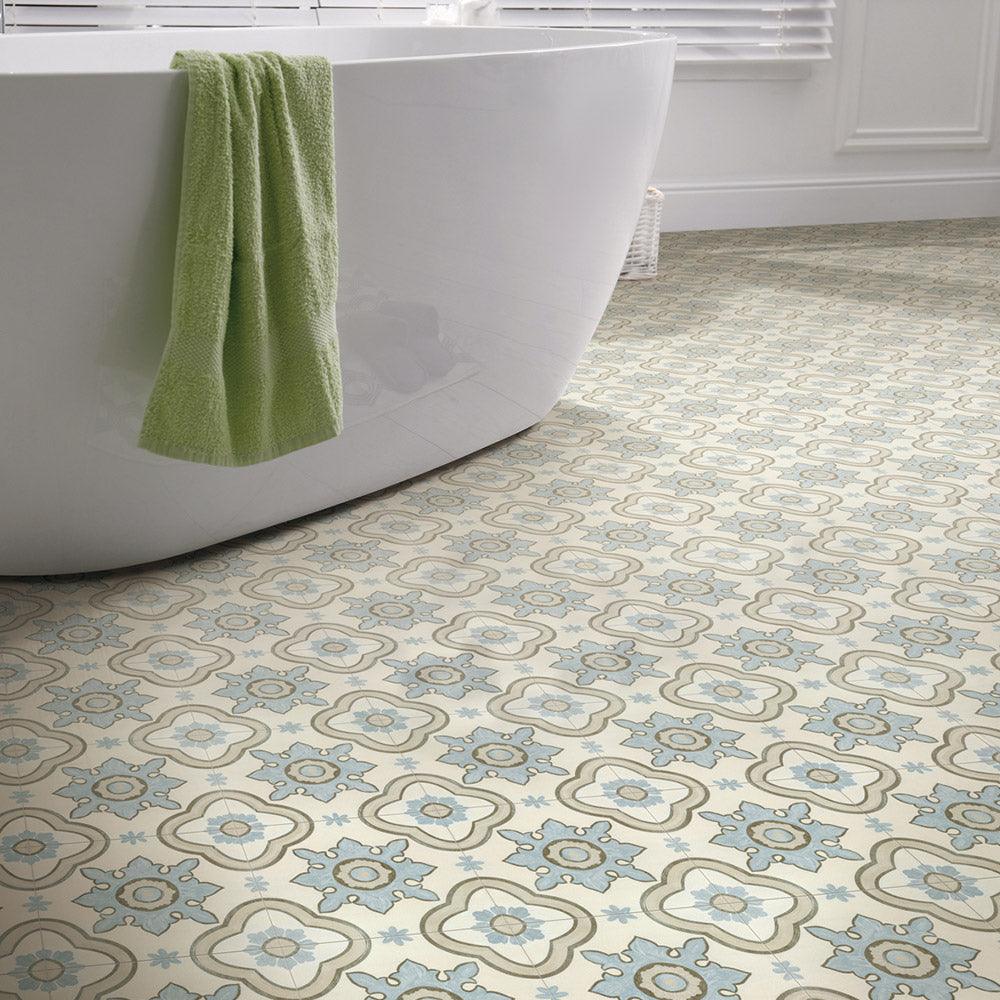 Heritage Gaia Encaustic Look 200x200 Matte Tile - Premium Ceramic Floor and Wall Tiles for Bathroom, Kitchen, and Living Room Decoration