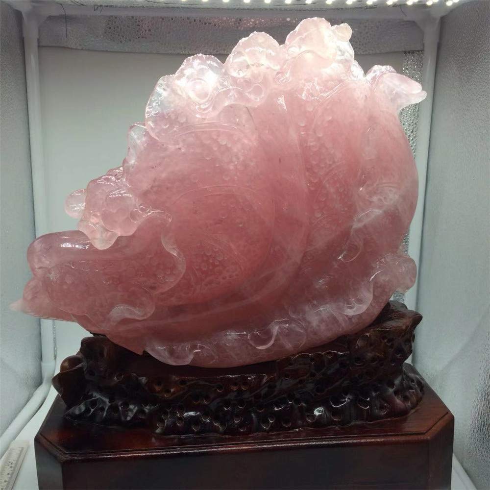 Rose Quartz Crystal Carving - Feng Shui Decor, Healing Stone for Home & Office, Perfect for Meditation & Positive Energy