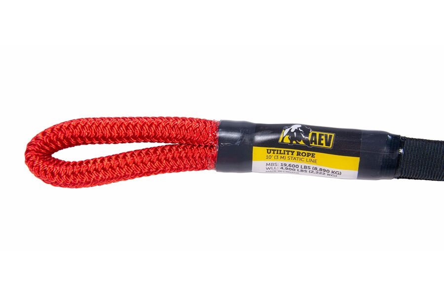 AEV Utility Rope - Heavy Duty Climbing Rope for Outdoor Adventures, Camping, Hiking & Survival Gear | 550 Paracord with Carabiner Hook