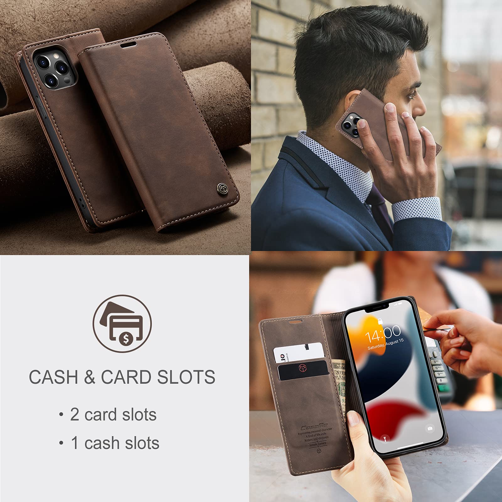 Premium Leather Wallet Case for iPhone 13 (6.1