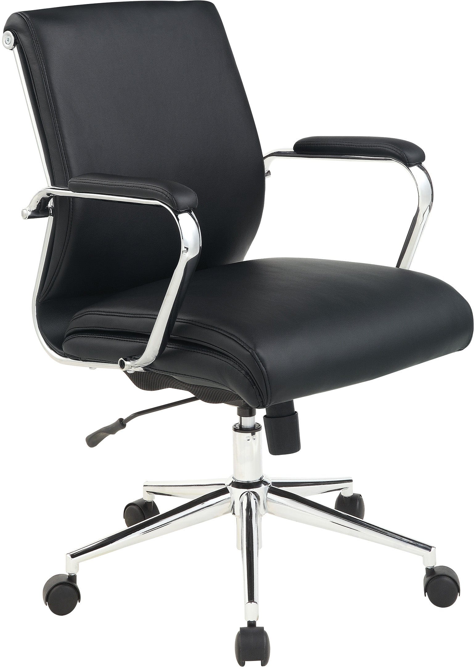 Office Star Mid Back Antimicrobial Vinyl Chair [920351C] - Ergonomic Office Chair for Home & Business Use, Comfortable Desk Chair for Long Hours of Work