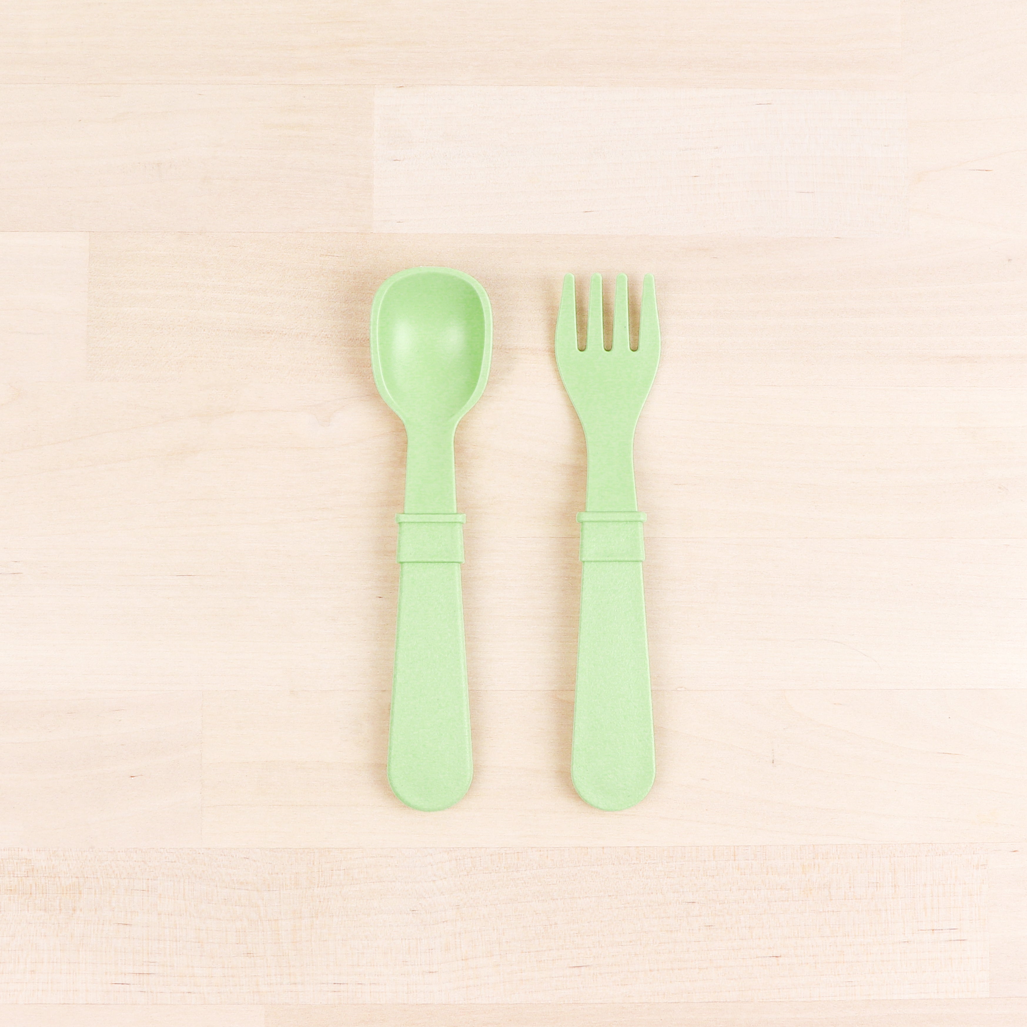 Re Play Fork & Spoon Set - BPA-Free Toddler Utensils for Kids - Durable Plastic Baby Feeding Set for Travel, Daycare & Home Use