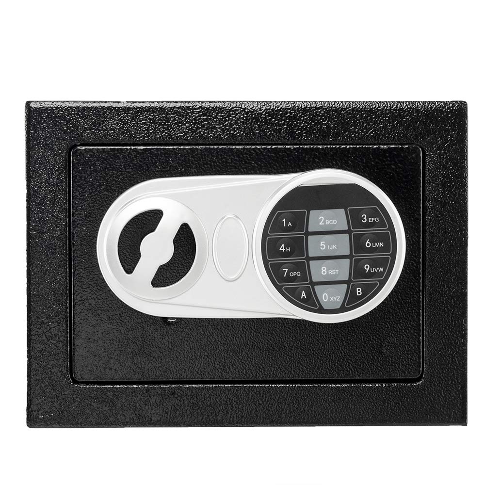 Electronic Digital Security Safe Box with Keypad - Wall or Cabinet Mounting Design for Home & Business - Protect Cash, Jewelry, Passports & Valuables - Ideal for Bedroom, Office & Travel Use