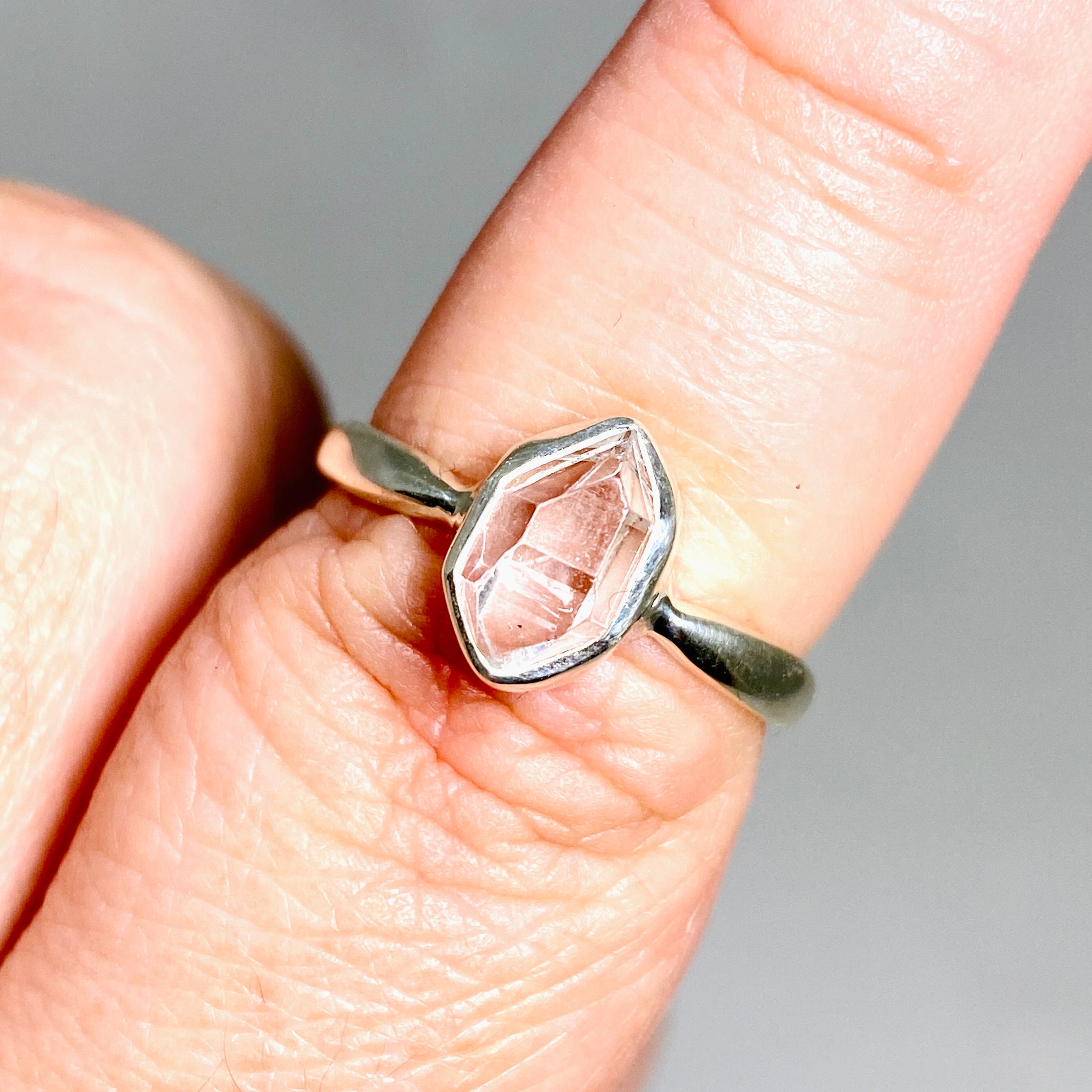Herkimer Diamond Ring - Size 9 Sterling Silver BTP 68 - Elegant Jewelry for Women, Perfect for Weddings, Anniversaries & Special Occasions