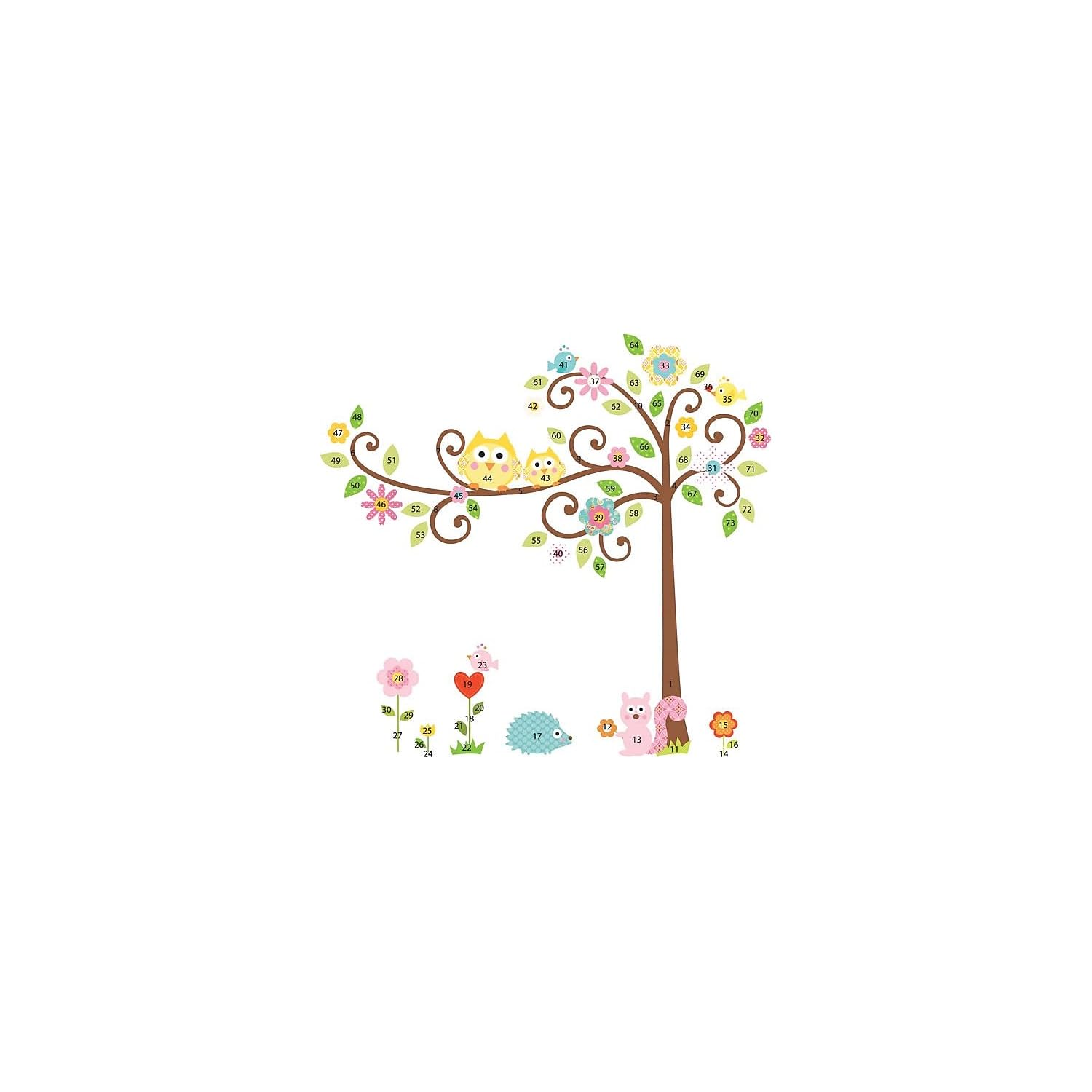 RoomMates RMK1439SLM Happi Scroll Tree Peel and Stick Wall Decals - Self-Adhesive Removable Wall Stickers for Nursery, Kids Room, Living Room & Office Decor