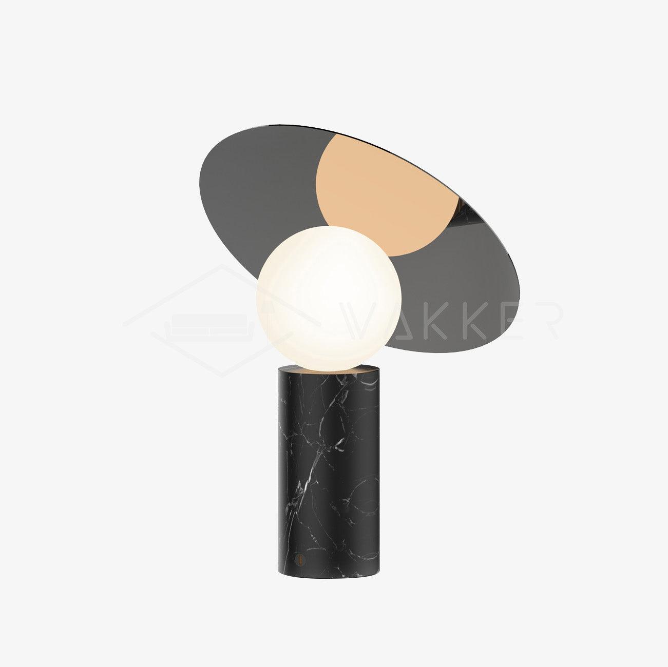 Modern Bola Disc Table Lamp - Sleek LED Nightstand Light for Bedroom, Living Room & Office - Perfect for Reading, Relaxing & Decor