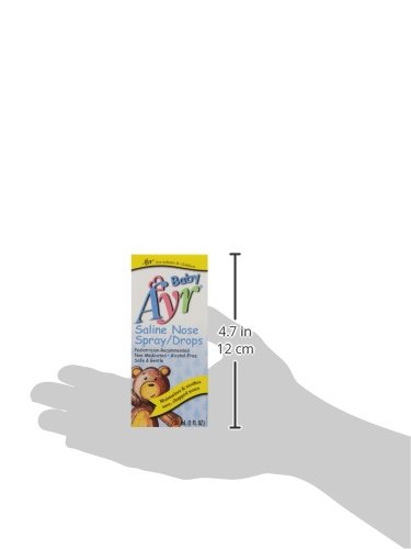 Baby Ayr Saline Nasal Spray & Drops for Infants - 1 Fl Oz Gentle Saline Solution for Congestion Relief - Safe for Newborns & Kids - Perfect for Cold, Allergies & Dry Noses - Pack of 1
