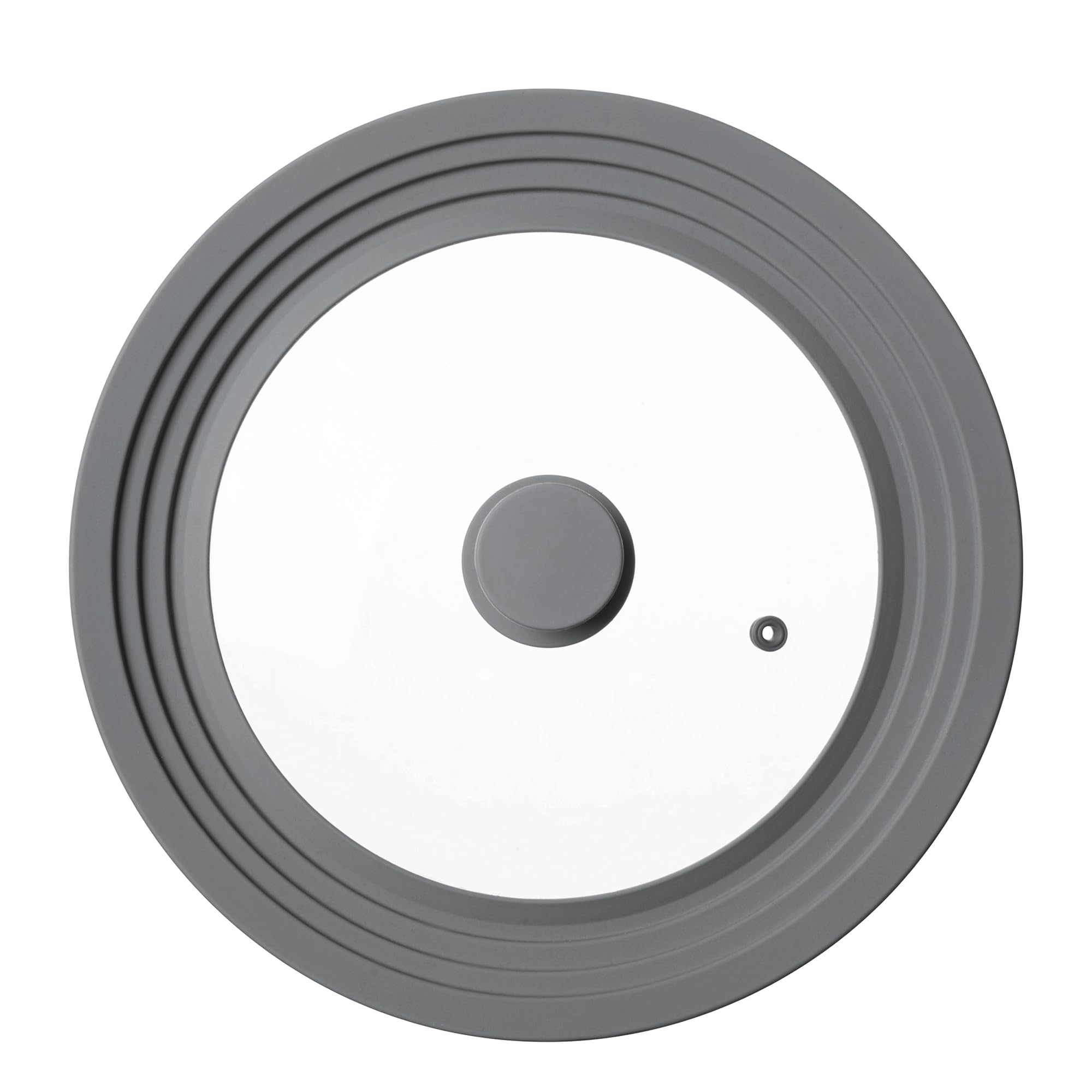 HIC Kitchen Universal Microwave-Safe Pot Lid Cover - Tempered Glass & Silicone - Fits 8.5 to 11.5 Inch Bowls & Pots - Splatter Guard for Cooking, Reheating & Food Storage
