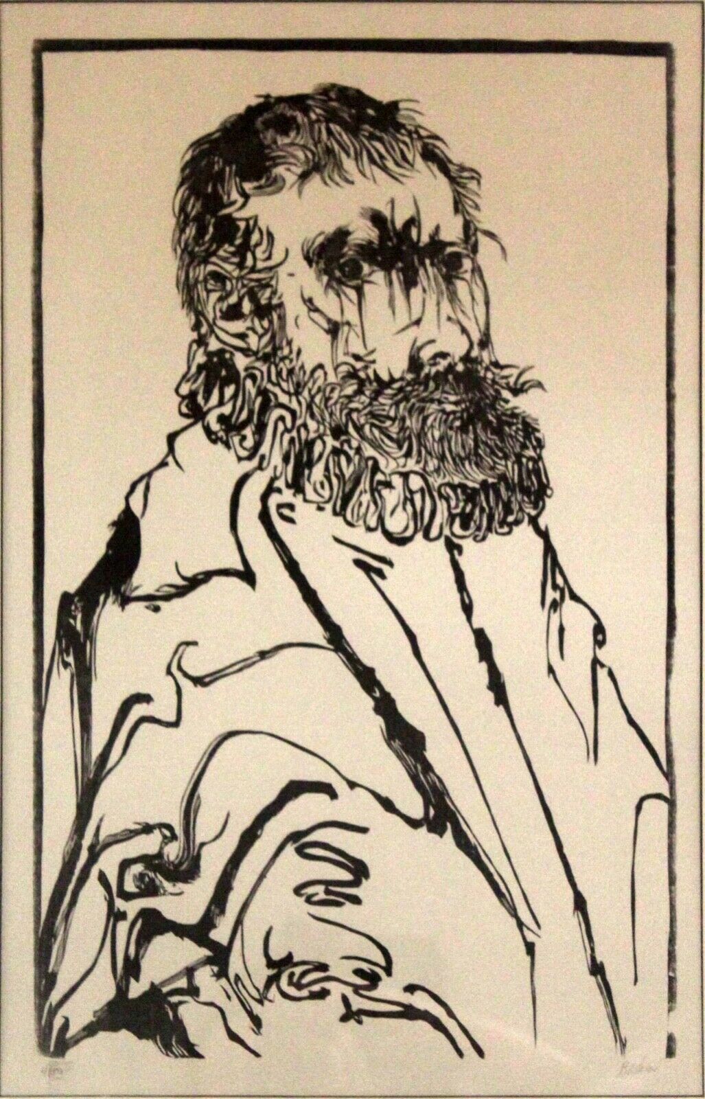 Leonard Baskin De Gheyn Signed Modern Woodcut Print 4/50 - Framed Artwork 1970 - Perfect for Home Decor, Office Wall Art & Collectible Gift