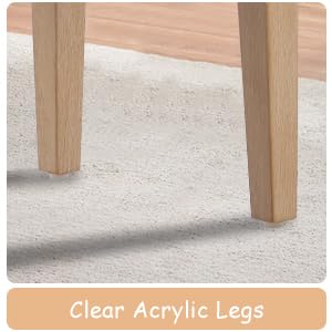 White Faux Fur Ottoman Bench with Natural Wood Legs - Modern Upholstered Furry Footrest Stool for Entryway, Living Room & Bedroom | Perfect for Cozy Seating, Home Decor & Relaxing