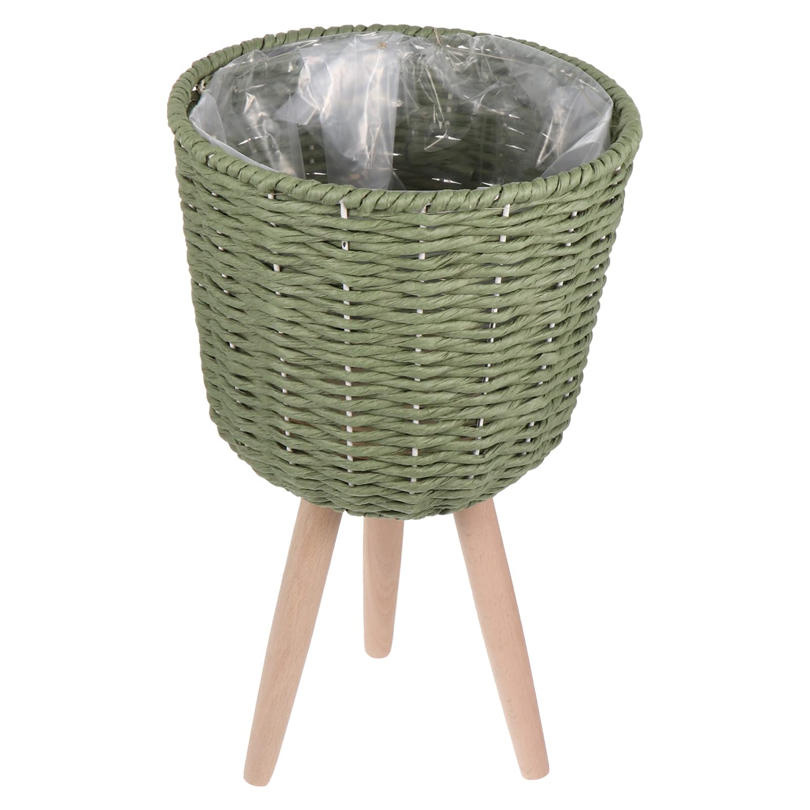 DOITOOL Boho Woven Rattan Plant Basket - Handmade Wicker Flower Pot Holder with Stand for Indoor & Outdoor Decor | Perfect for Boho Home, Garden, Patio, and Balcony Plant Displays