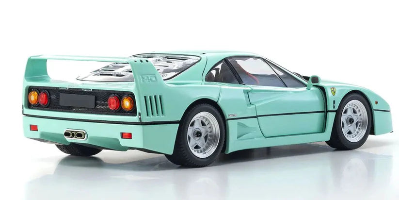 Kyosho 1:18 Scale Ferrari F40 1987 Model Car in Mint Green - Collectible Diecast Toy for Display, Gifts, and Racing Enthusiasts