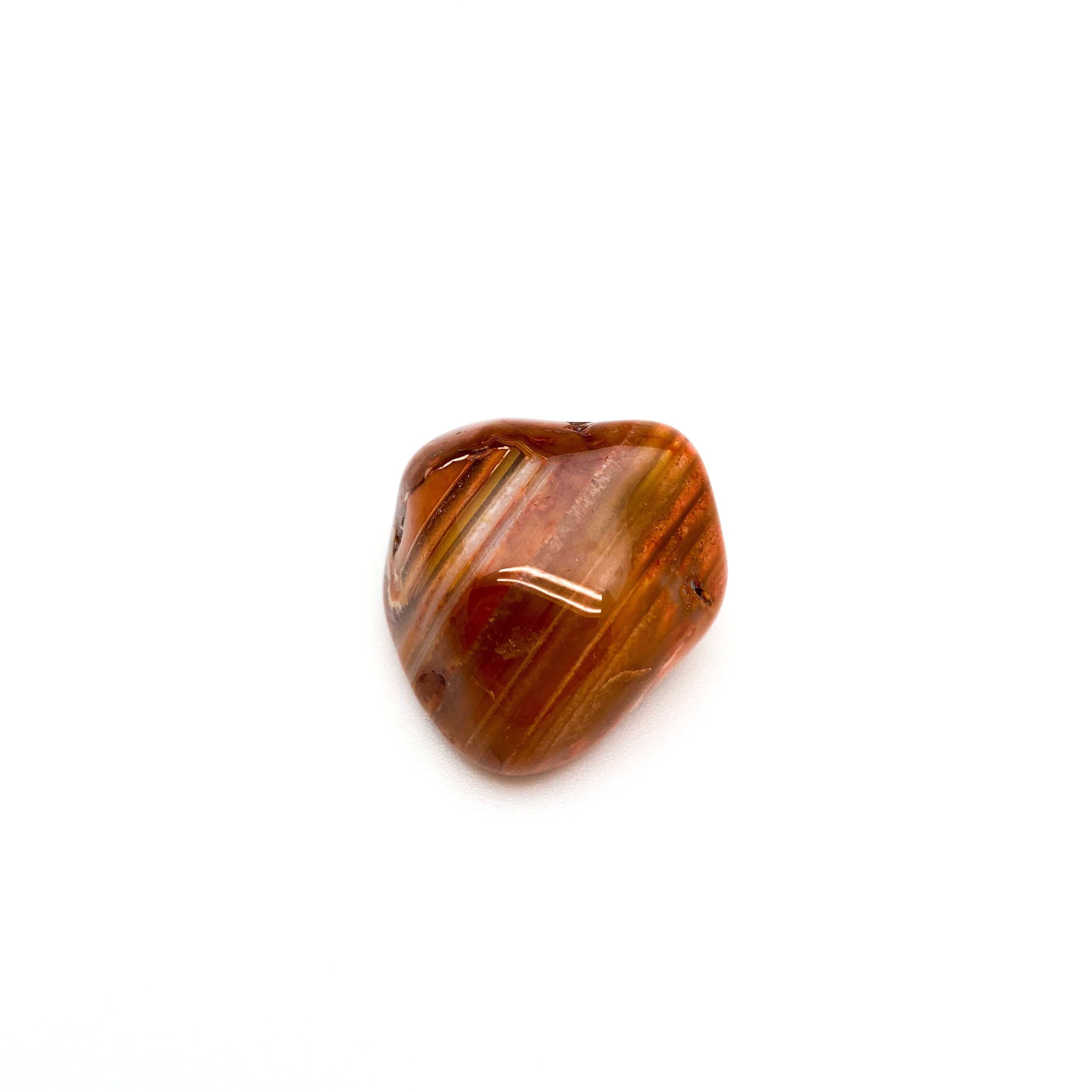 Healing Banded Carnelian Tumbled Pocket Stone - Natural Gemstone for Stress Relief, Meditation & Positive Energy - Perfect for Home, Office & Travel