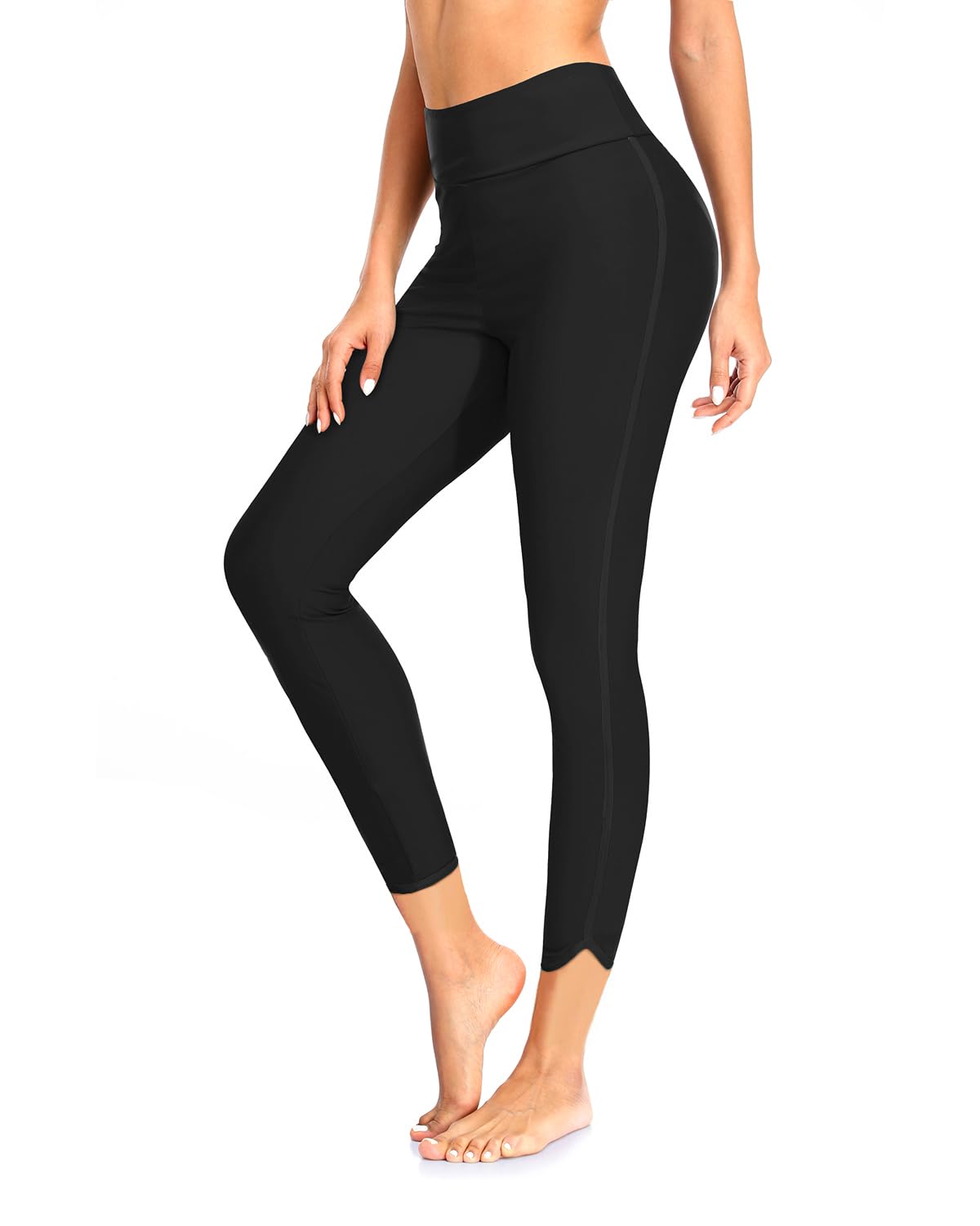 Holipick Women's High Waisted Swim Pants - UPF 50+ Rash Guard Leggings for Swimming, Surfing & Beach Activities