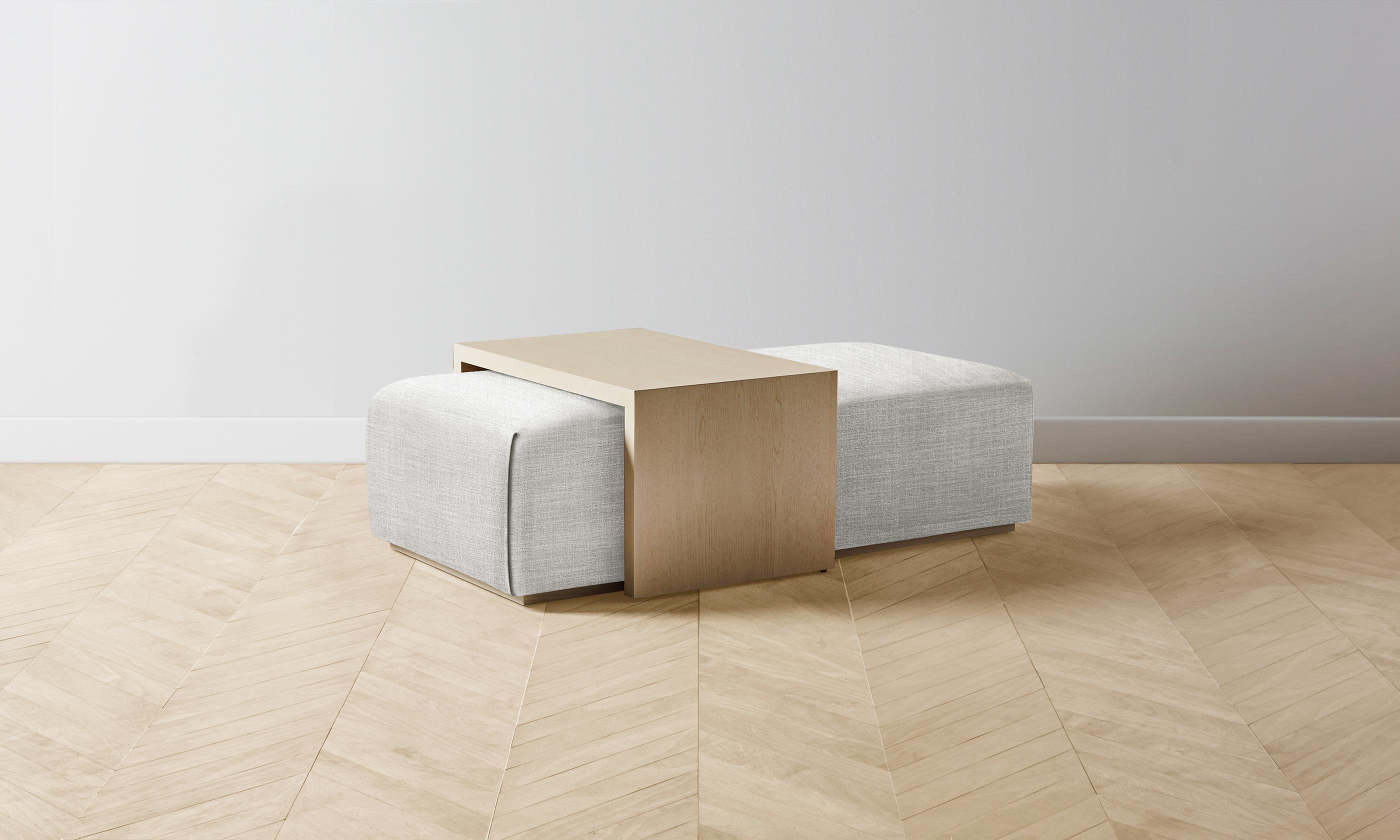 The Bowery Ottoman - Performance Textured Tweed Dove Upholstered Storage Bench | Modern Living Room, Bedroom & Entryway Furniture for Small Spaces