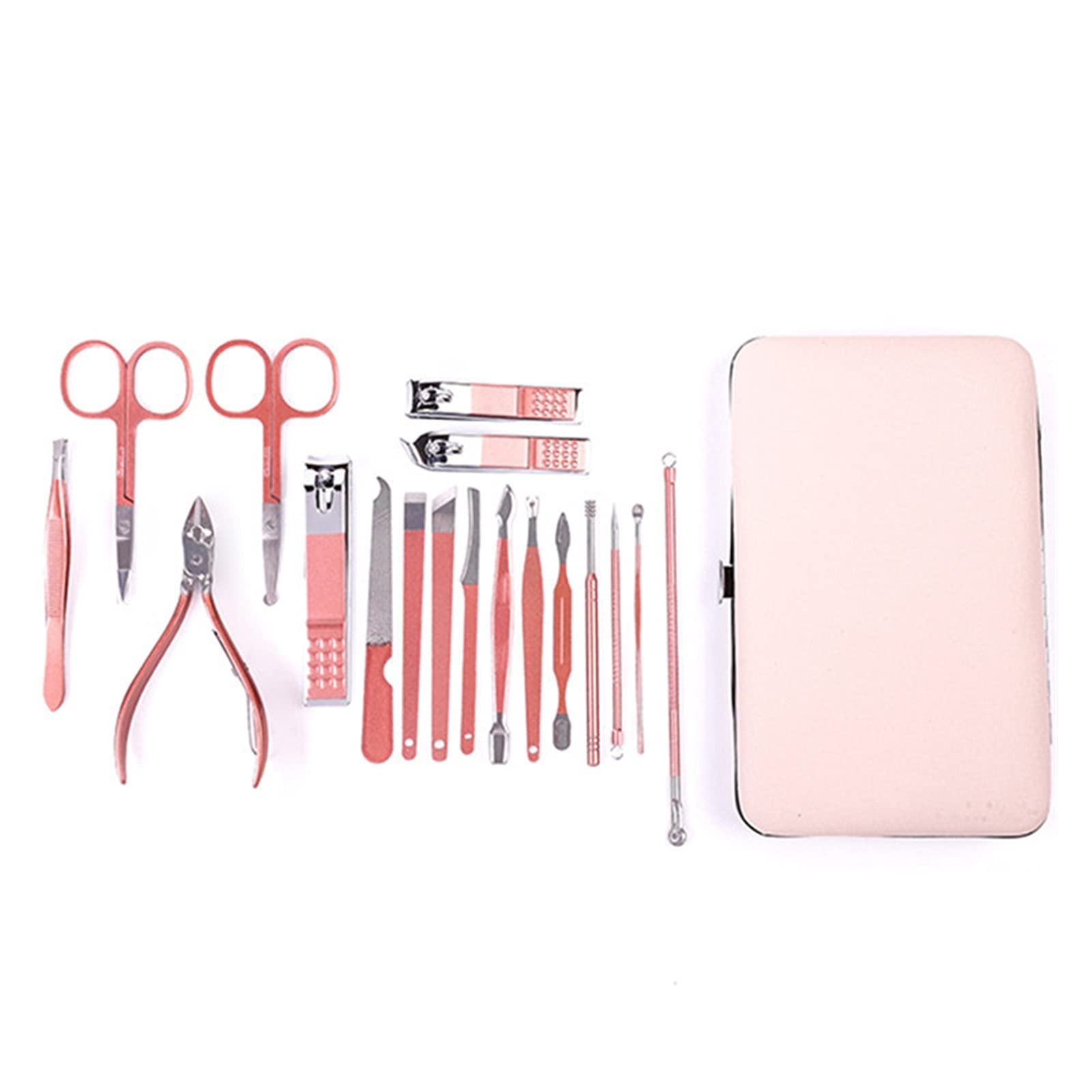10-Piece Pink Nail Care Kit - Professional Scissors, Nail Clippers, Dead Skin Pliers, Pedicure Knife & Manicure Tools for Home & Salon Use