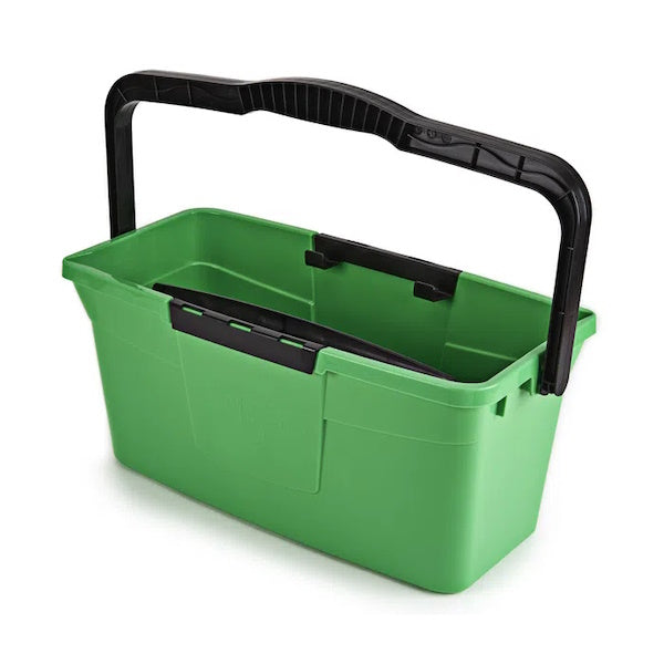 Unger 12L Compact Window Cleaning Bucket with Squeegee Holder - Professional Glass Washing Tool for Home & Office Use