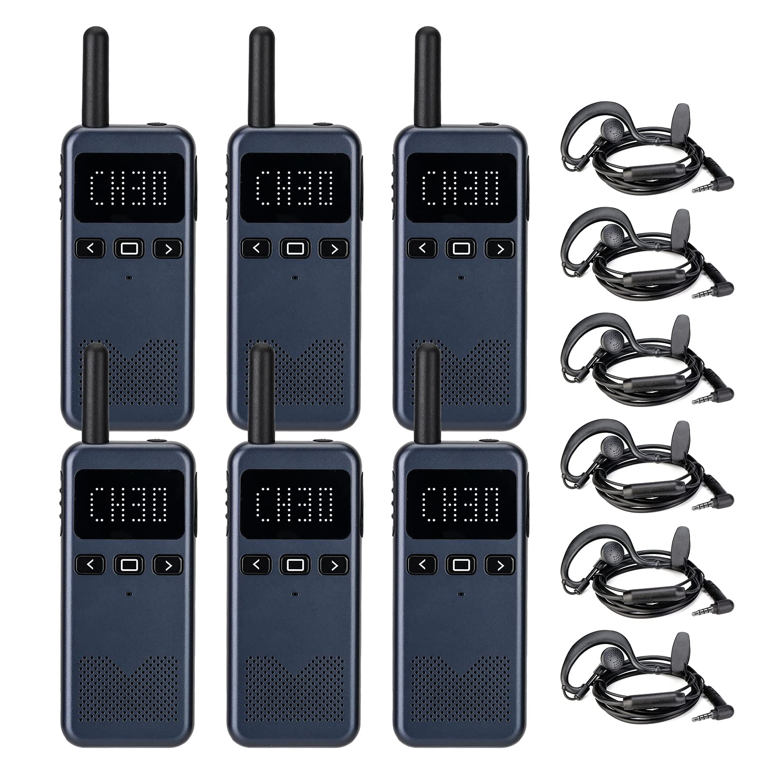 Retevis RB19P GMRS Two-Way Radios - Long Range Rechargeable Walkie Talkies with Earpiece, Hands Free, USB-C & 2000mAh Battery (6 Pack) - Perfect for Hotels, Hospitals, Sporting Events & Outdoor Adventures