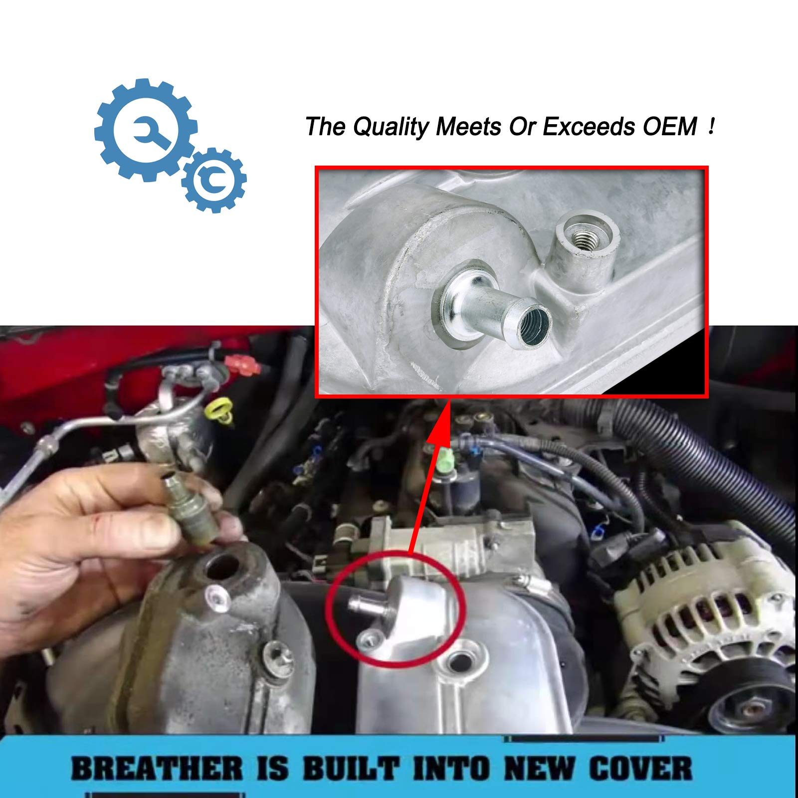 Driver Side Valve Cover Gasket Kit for 1999-2008 Cadillac Escalade, Chevy Silverado - Engine Repair Part