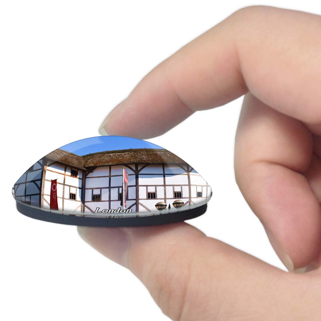 UK England London Globe Theatre 3D Crystal Glass Fridge Magnet - Whiteboard Magnetic Souvenir for Travel Lovers & Shakespeare Fans | Perfect for Refrigerators, Offices & Gift Giving