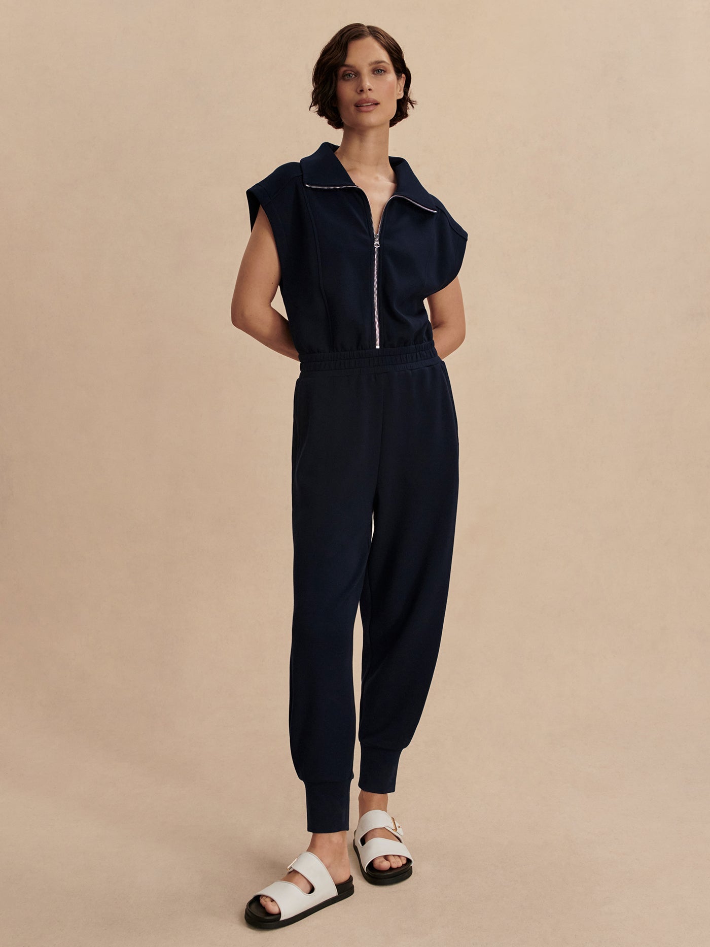 Varley Monica Jumpsuit for Women - Navy Blue One Piece Romper | Casual Wear, Travel Outfit, Summer Fashion