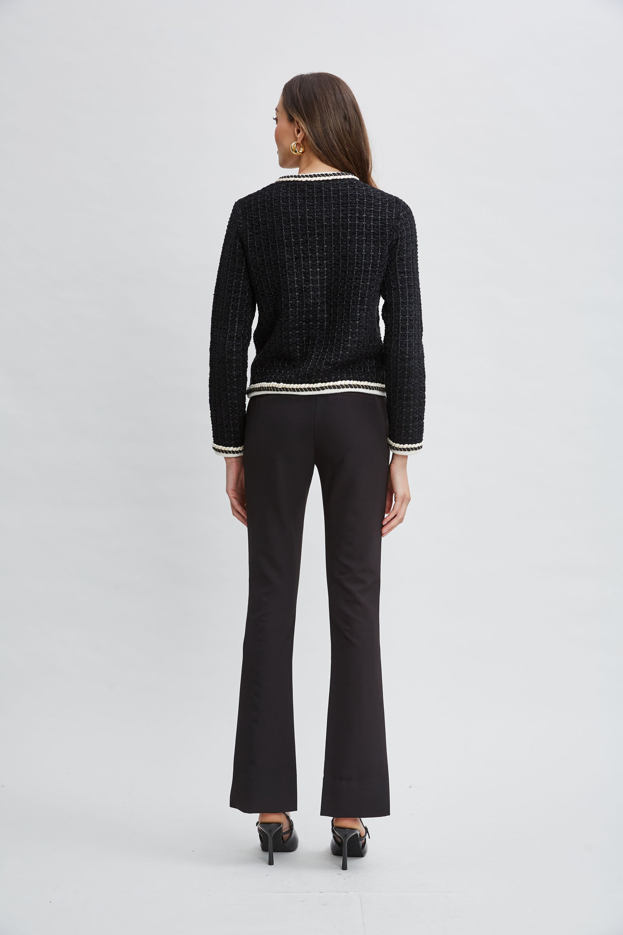 Stylish Contrast Cardigan Sweater for Women - Cozy Knit Open Front Long Sleeve Wrap - Perfect for Fall Layering & Casual Outfits