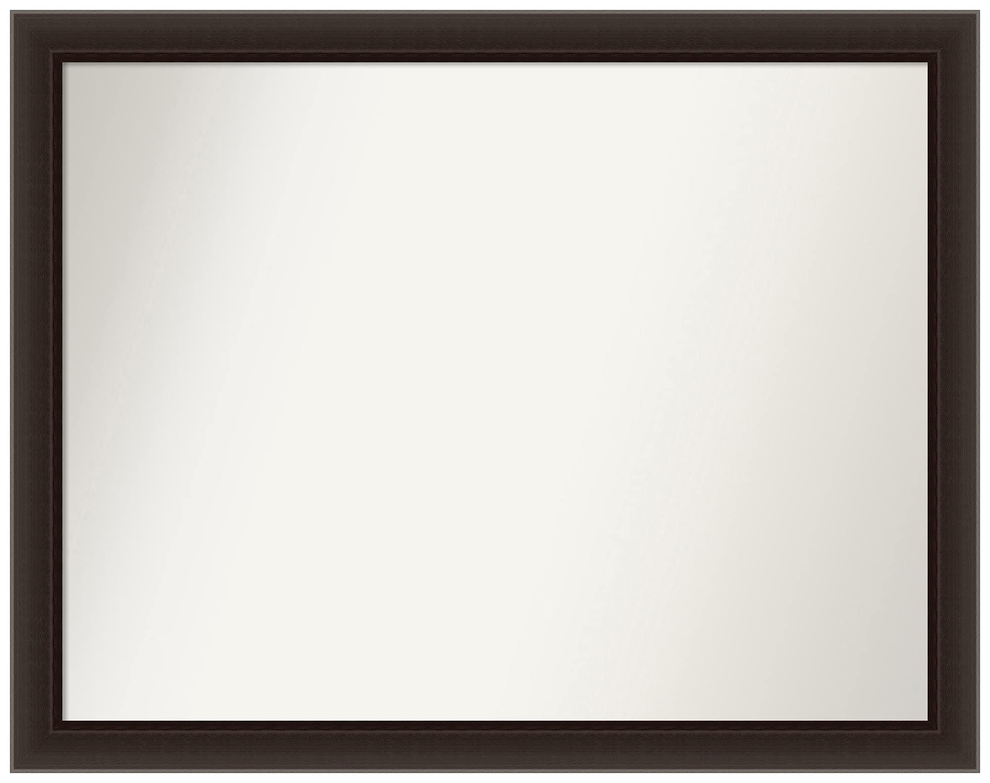 Amanti Art Custom Wall Mirror - 29.5 x 37.5 Inch Non-Beveled Rectangular Bathroom Mirror with Narrow Espresso Brown Frame - Various Sizes Available - Perfect for Bathroom, Bedroom, and Entryway Decor